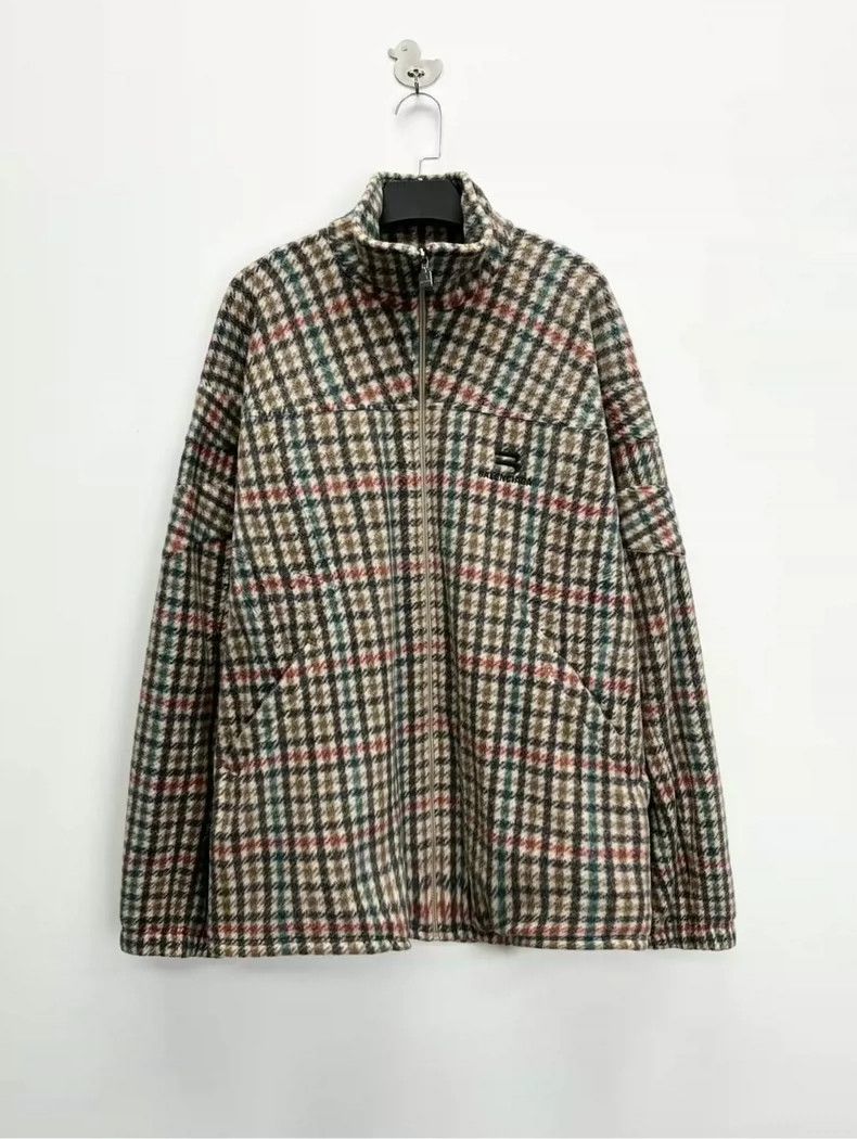 Balenciaga Balenciaga Houndstooth embroidered double-hook logo lambsw Size US S / EU 44-46 / 1 - 1 Thumbnail