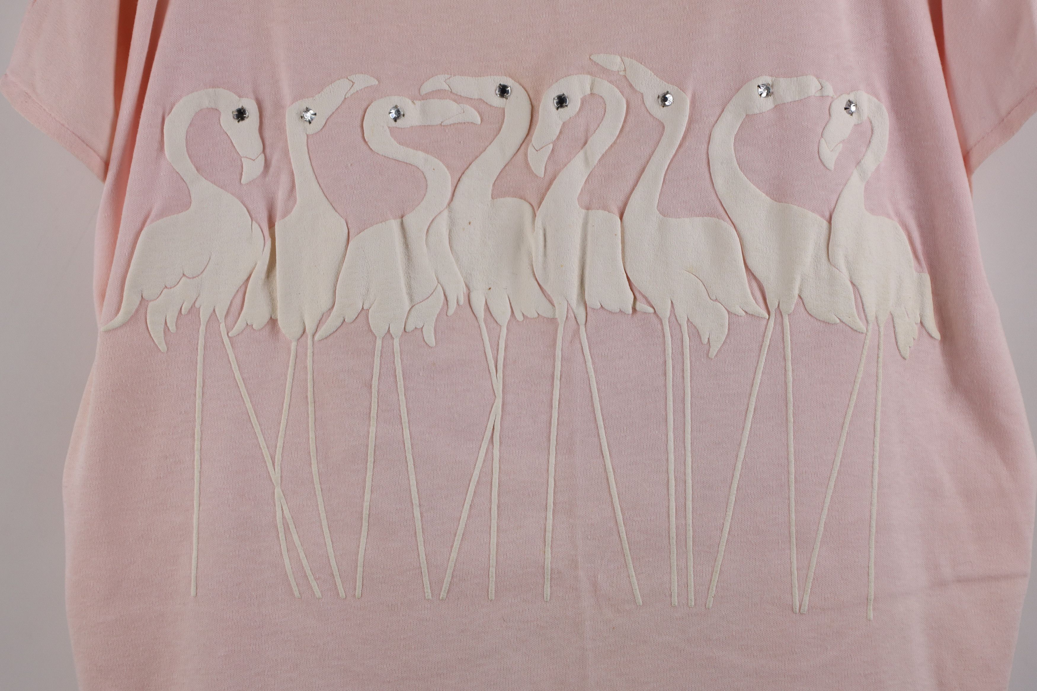 Vintage Vintage 80s Streetwear Dolman Sleeve Flamingo T-Shirt USA Size XXL / US 16-18 / IT 52-54 - 4 Thumbnail
