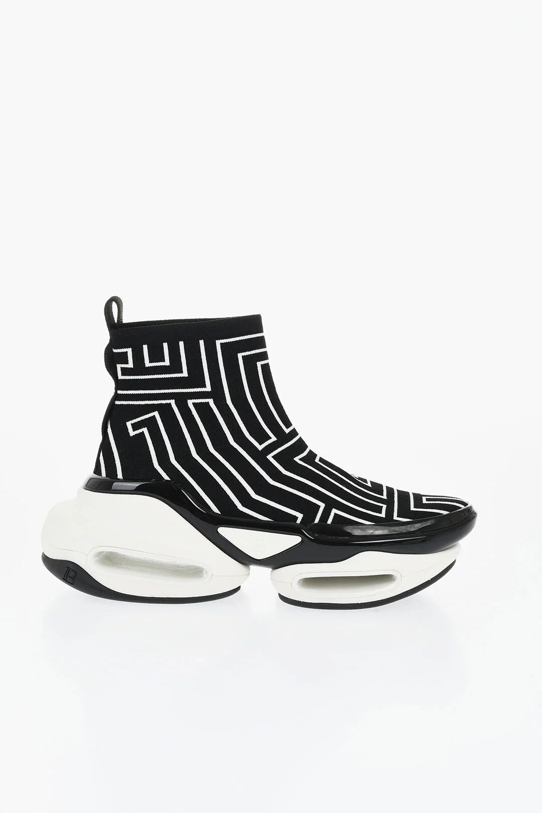 Balmain og1mm0326 Sock Hi-Top Sneakers in Black and White Size US 8 / IT 38 - 1 Thumbnail