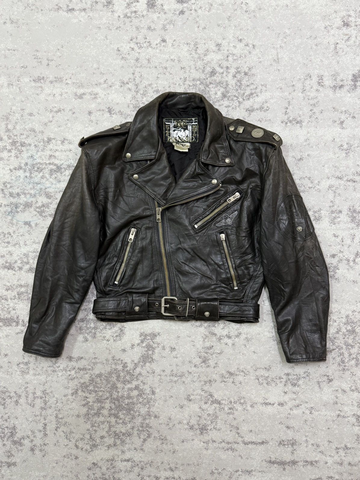 Parasuco Vintage Parasuco Double Colar Rider Jacket Leather Size US M / EU 48-50 / 2 - 3 Thumbnail