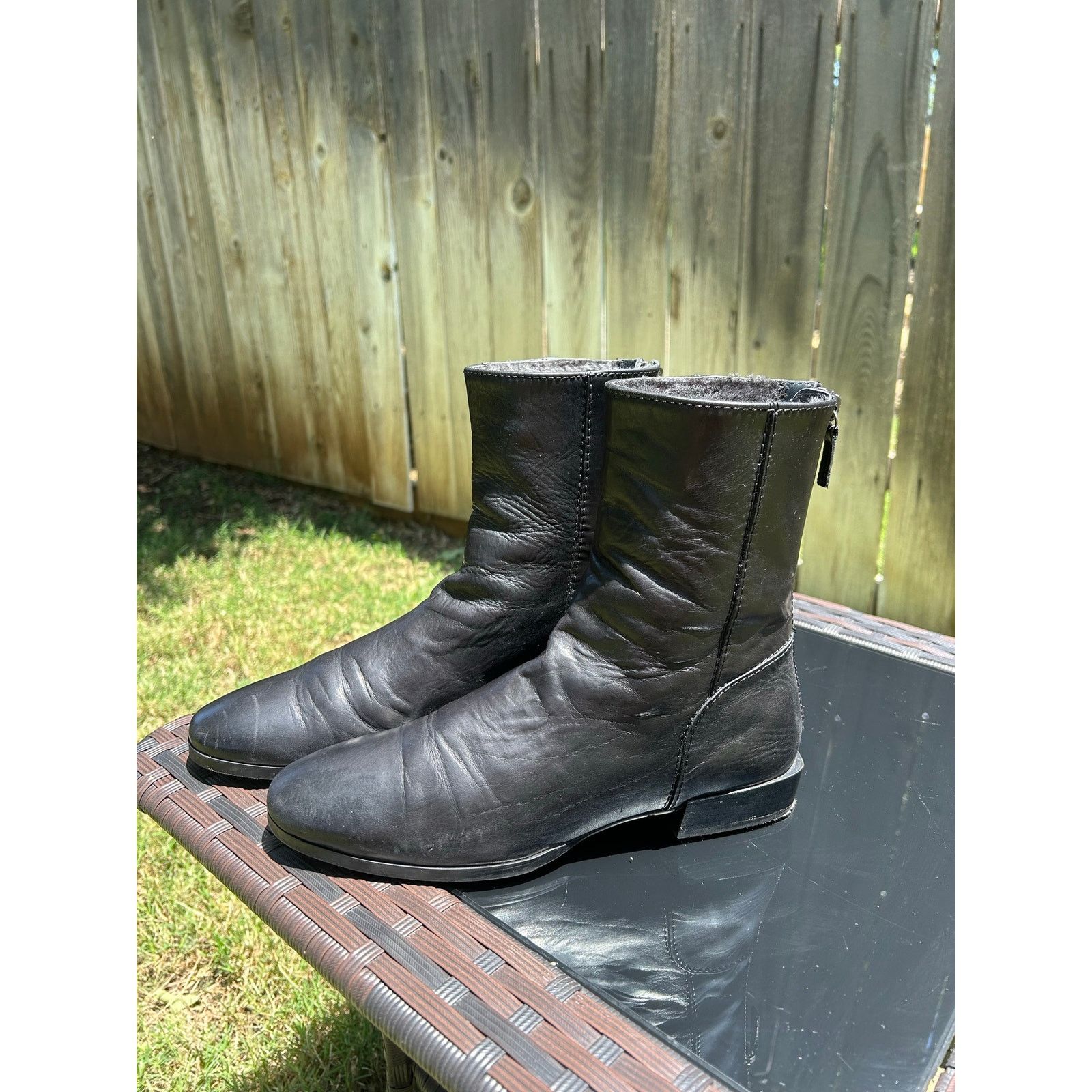 Homer Homers Artisan Back-Zip Ankle Boot Black Leather Size US 8.5 / IT 38.5 - 2 Thumbnail
