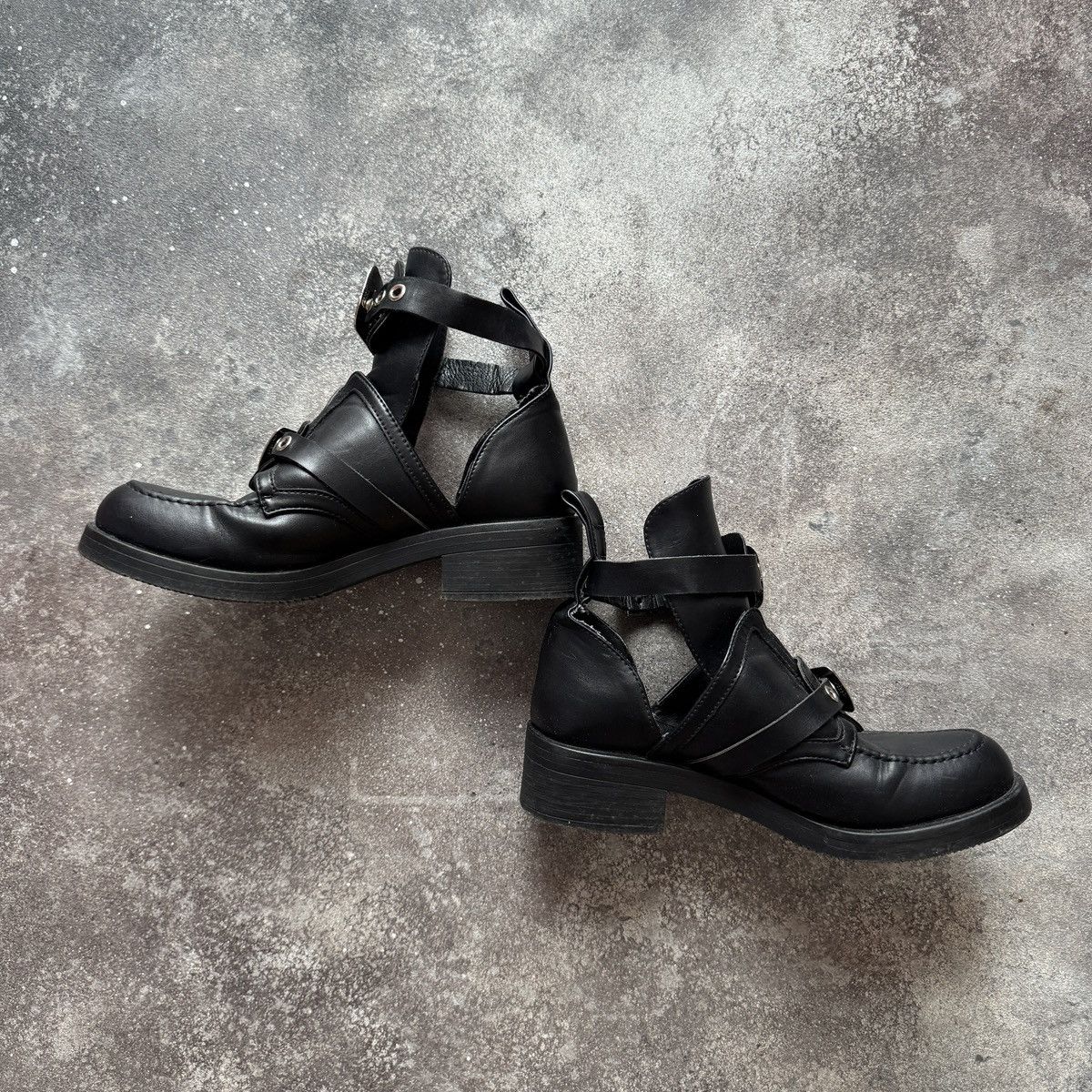 If Six Was Nine Avant Garde Vintage Ceinture Cutout Ankle Boots Size US 8 / IT 38 - 5 Thumbnail