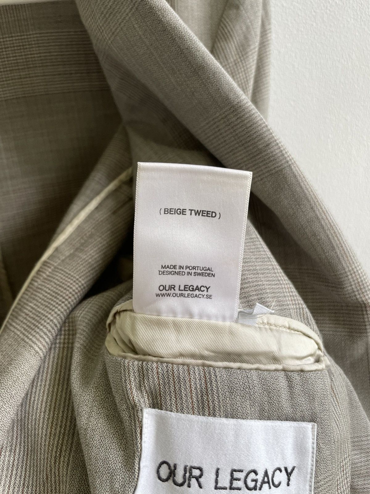 Our Legacy OUR LEGACY Blazer 100% Virgin Wool Beige Tweed Size 46S - 18 Thumbnail