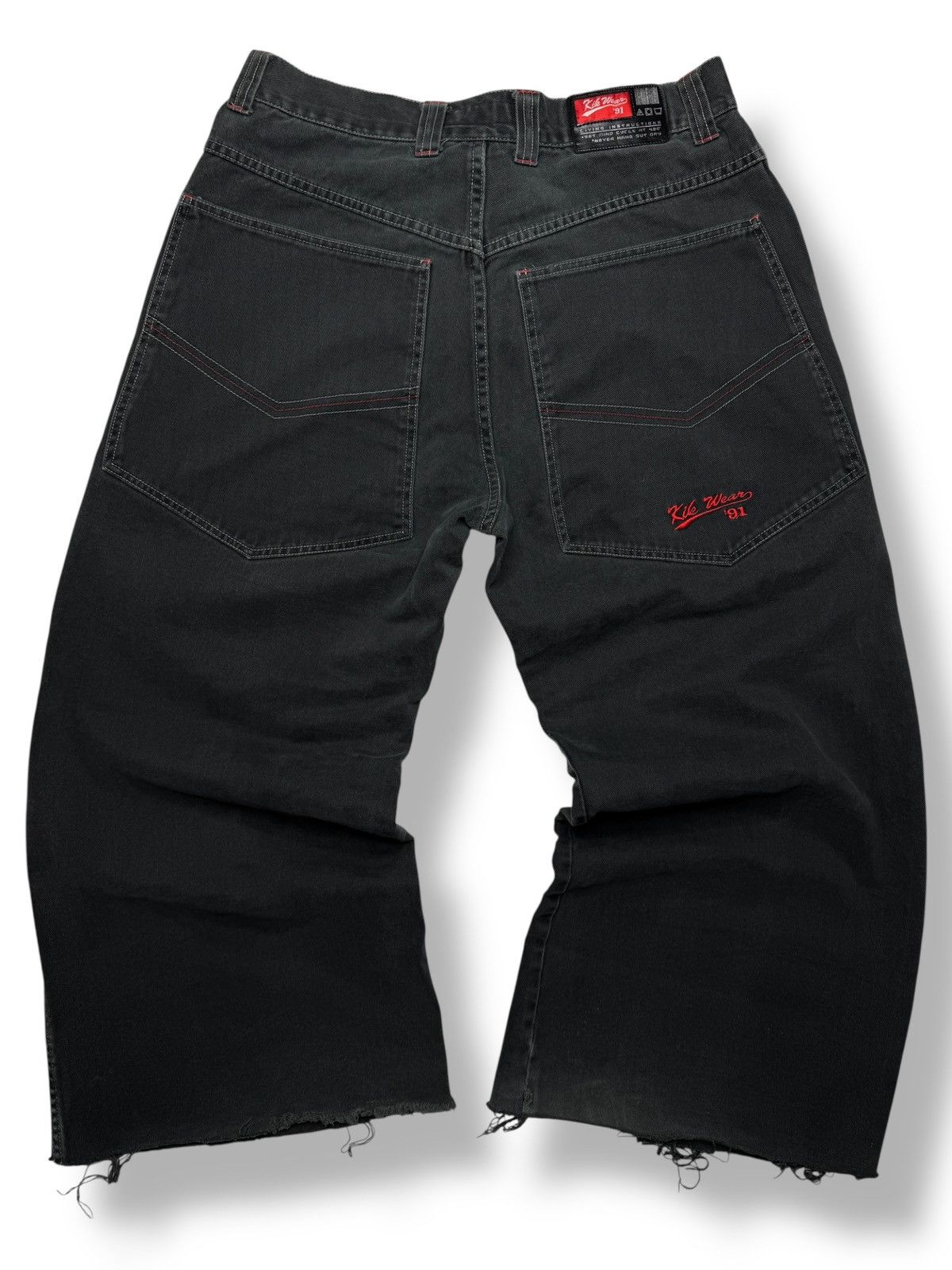 Vintage Vintage Y2K Black KIK Wear Baggy Jeans Size US 33 - 2 Thumbnail