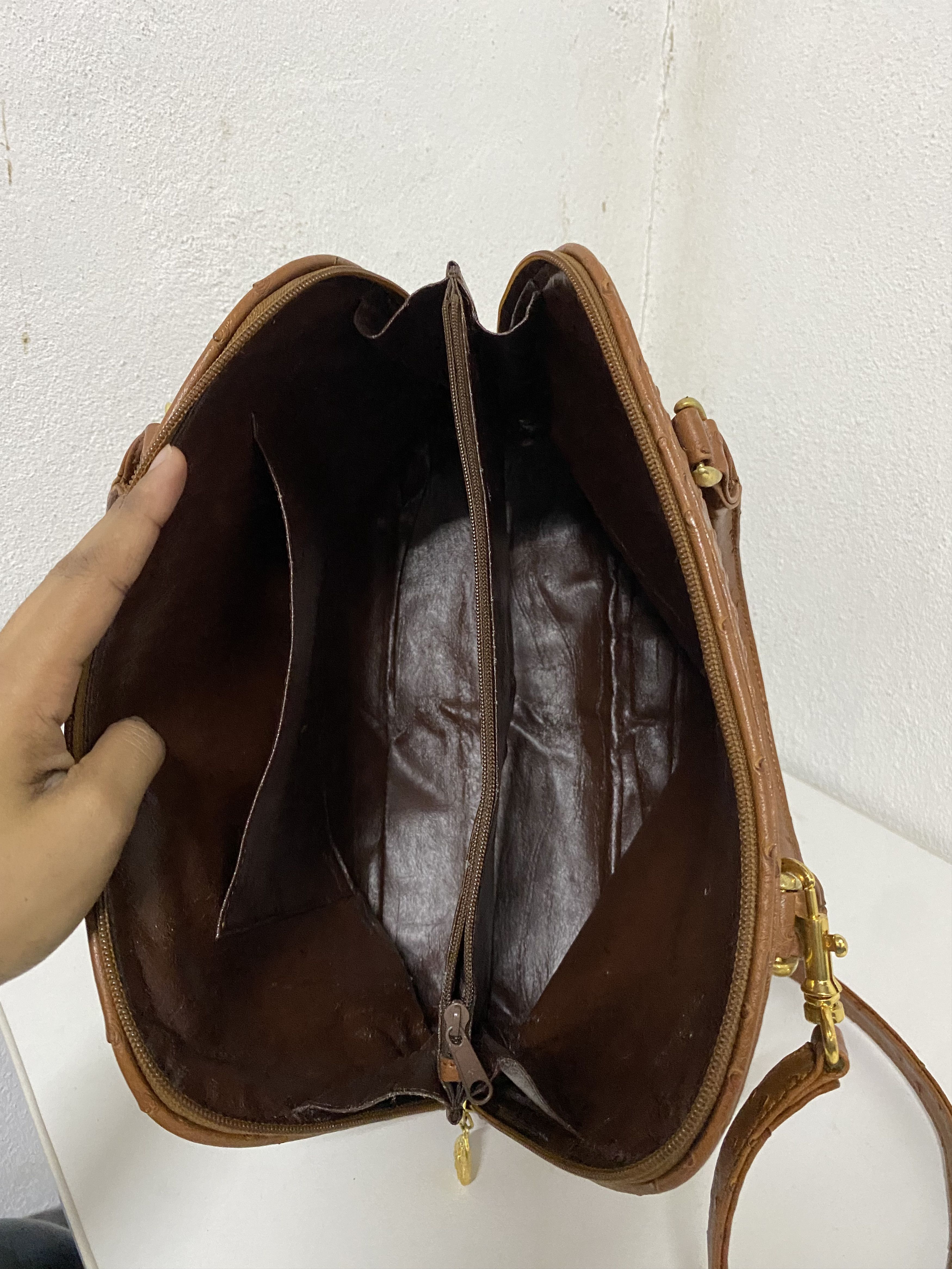 Leather Ostrich Leather Two Way Bag Size ONE SIZE - 9 Thumbnail