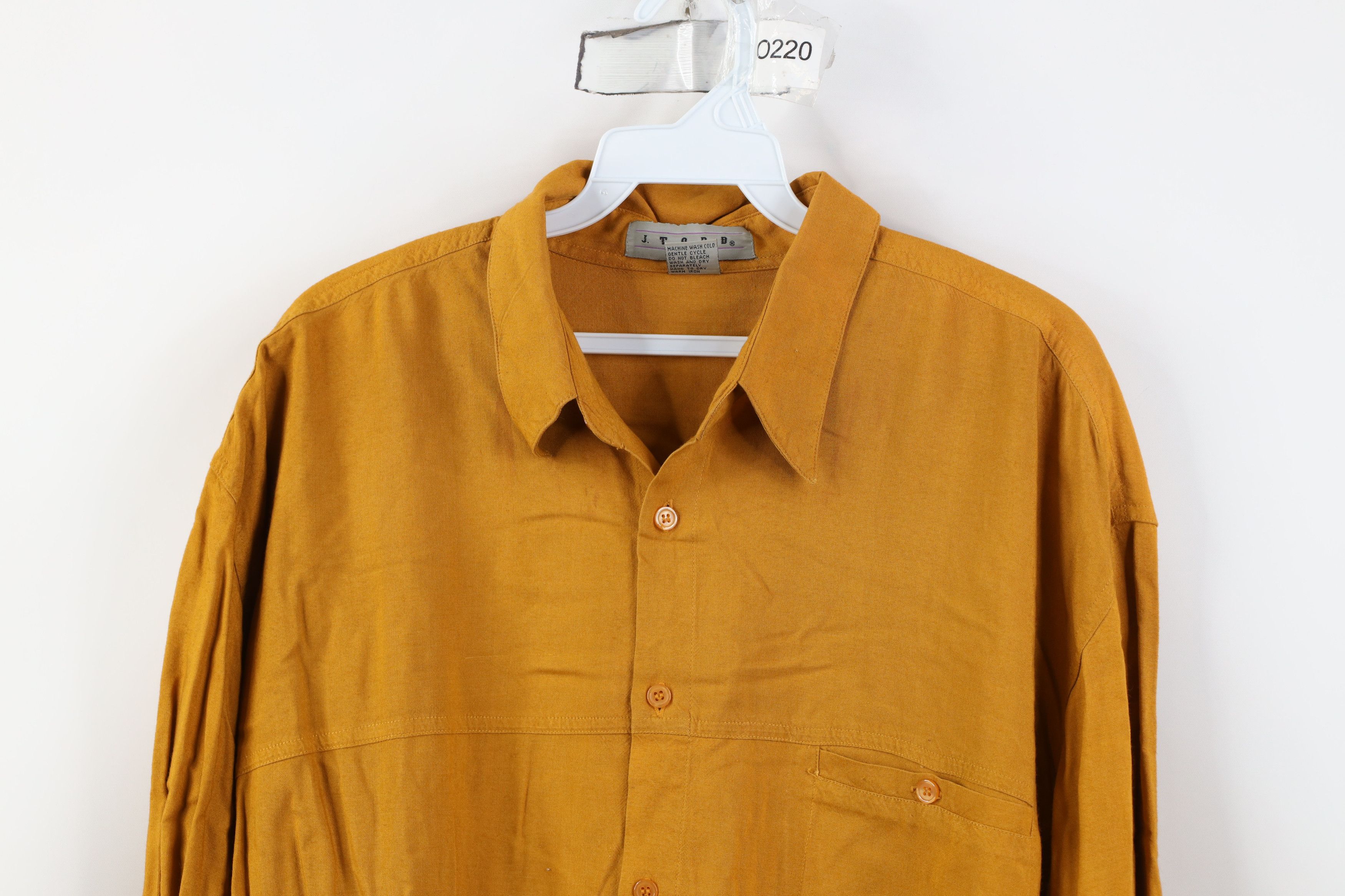 Vintage Vintage 90s Streetwear Pigment Dye Button Shirt Orange Size US L / EU 52-54 / 3 - 2 Thumbnail