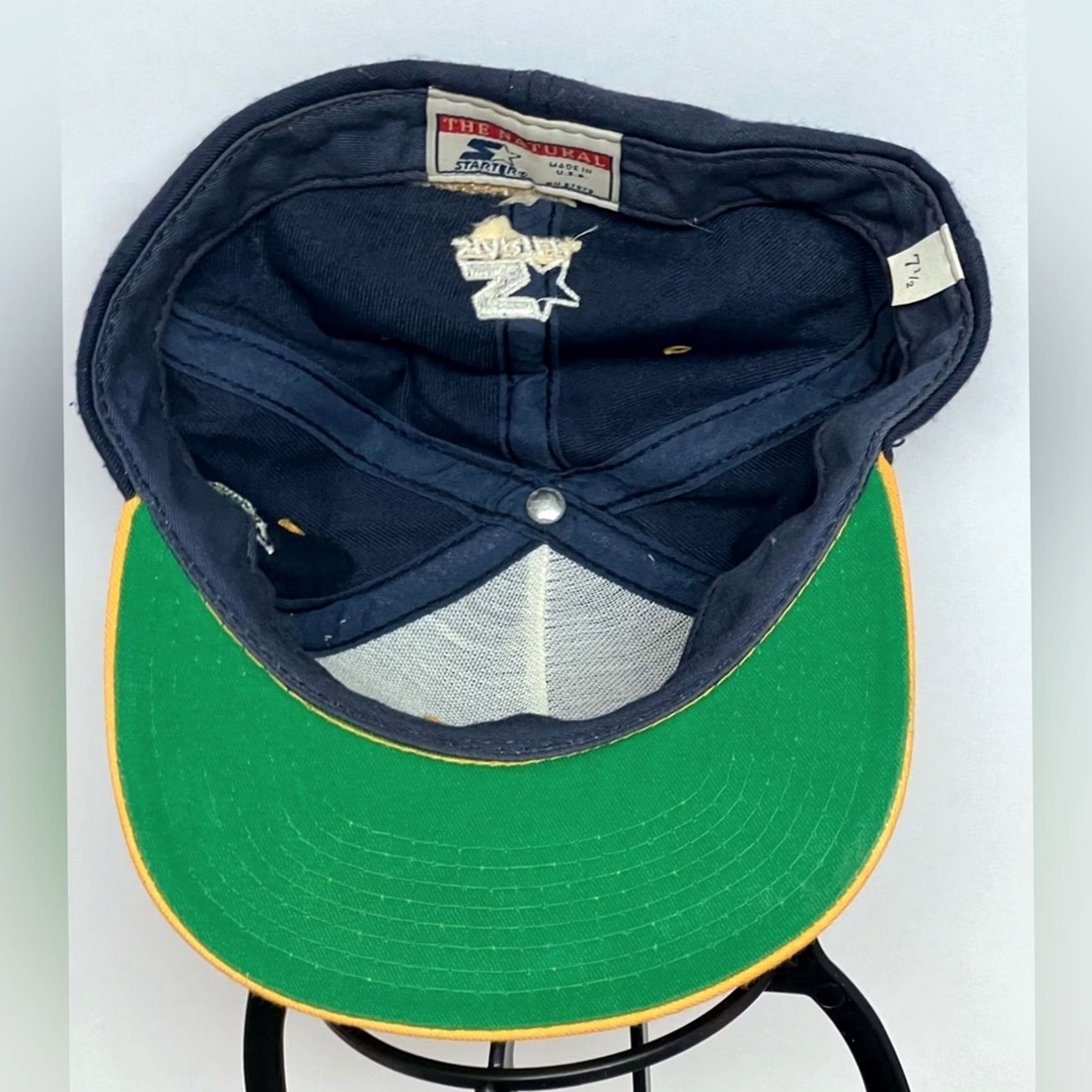 Starter 90s Starter Notre Dame Battle Flag Baseball Cap Sz 7.5 Blue Size ONE SIZE - 6 Thumbnail
