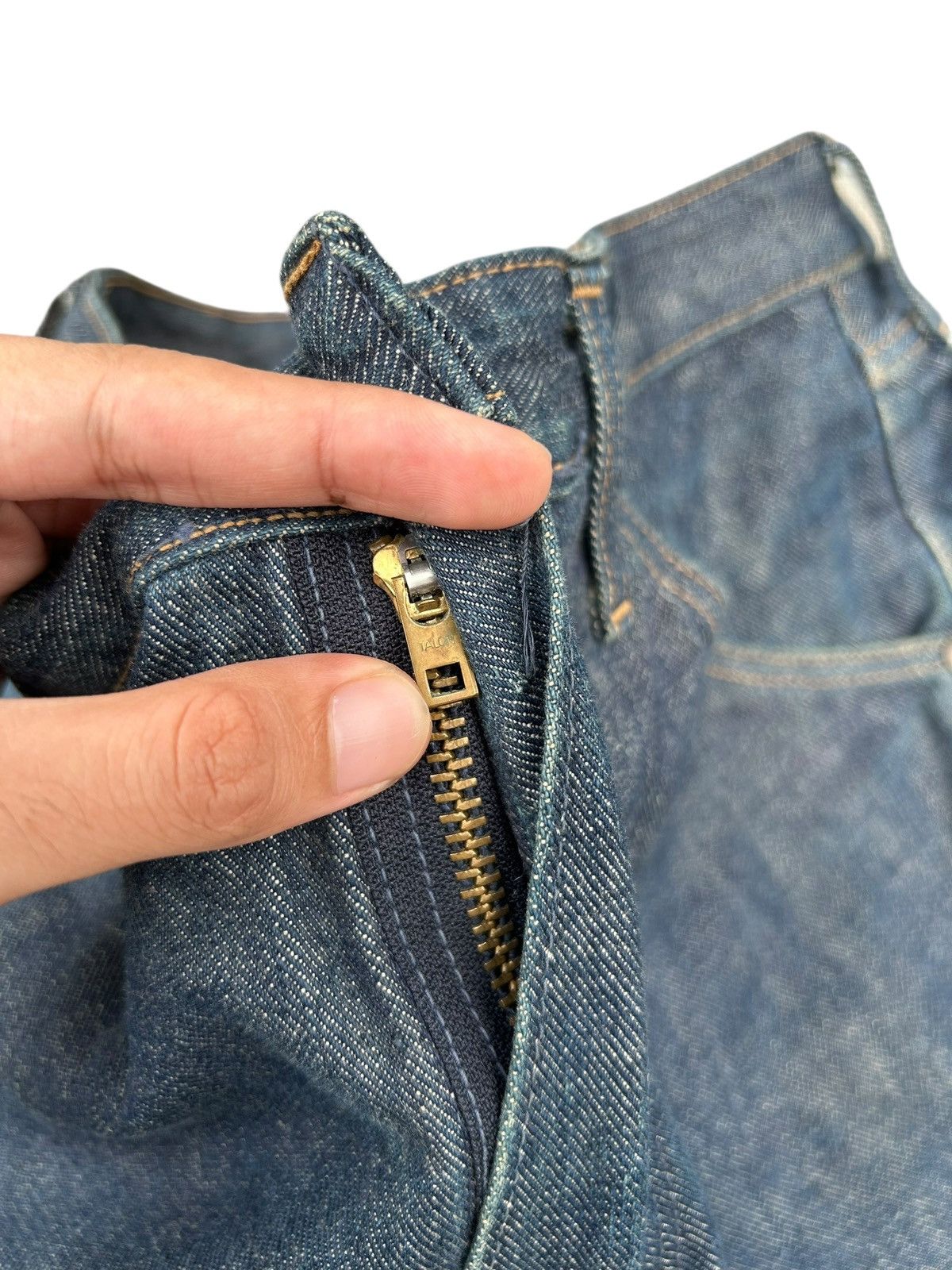 Kapital VINTAGE WRANGLER BLUE BELL SELVEDGE BAGGY SHORT DENIM JEANS Size US 32 / EU 48 - 6 Thumbnail