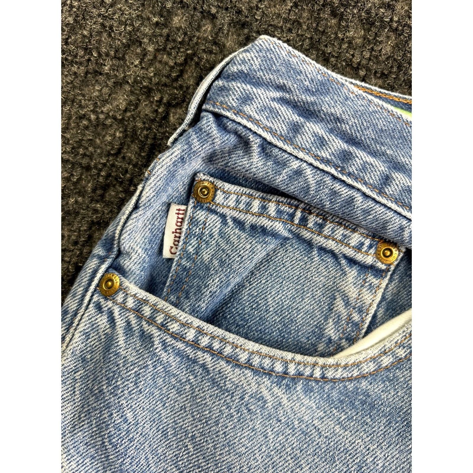 Carhartt VINTAGE Carhartt Jeans Relaxed Fit 38 x 30 Denim Blue 90s Grunge Logo City Skater USA Mens Jeans Size US 38 / EU 54 - 4 Thumbnail