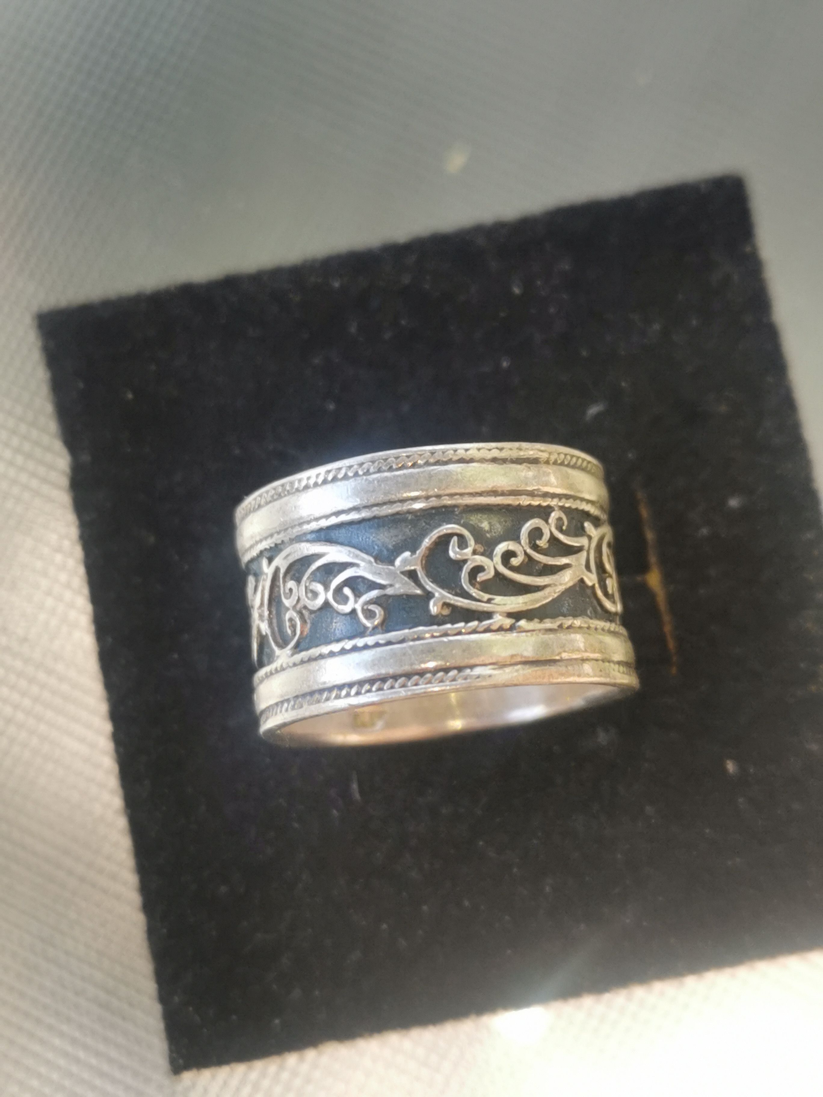 Vintage Vintage silver black ring Size ONE SIZE - 1 Thumbnail