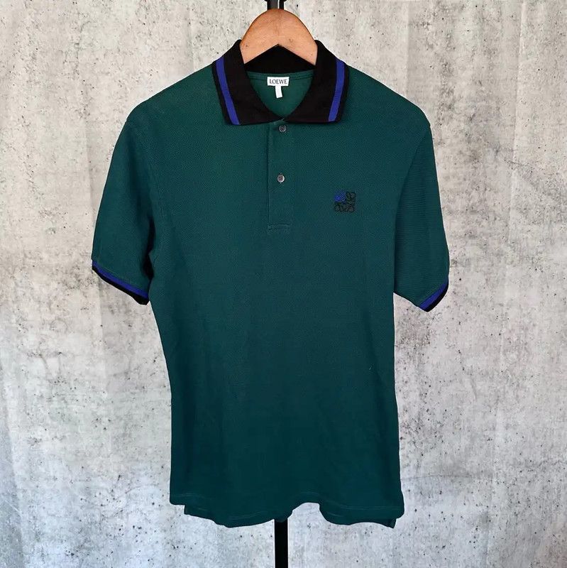 Loewe Loewe Men's Deep Green Cotton Polo Shirt 0089 Size US XS / EU 42 / 0 - 1 Thumbnail