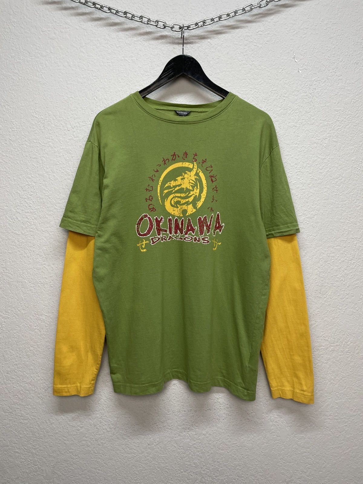 Japanese Brand Vintage y2k Okinawa Dragon Graphic Layered Longsleeve Tee Size US L / EU 52-54 / 3 - 2 Thumbnail