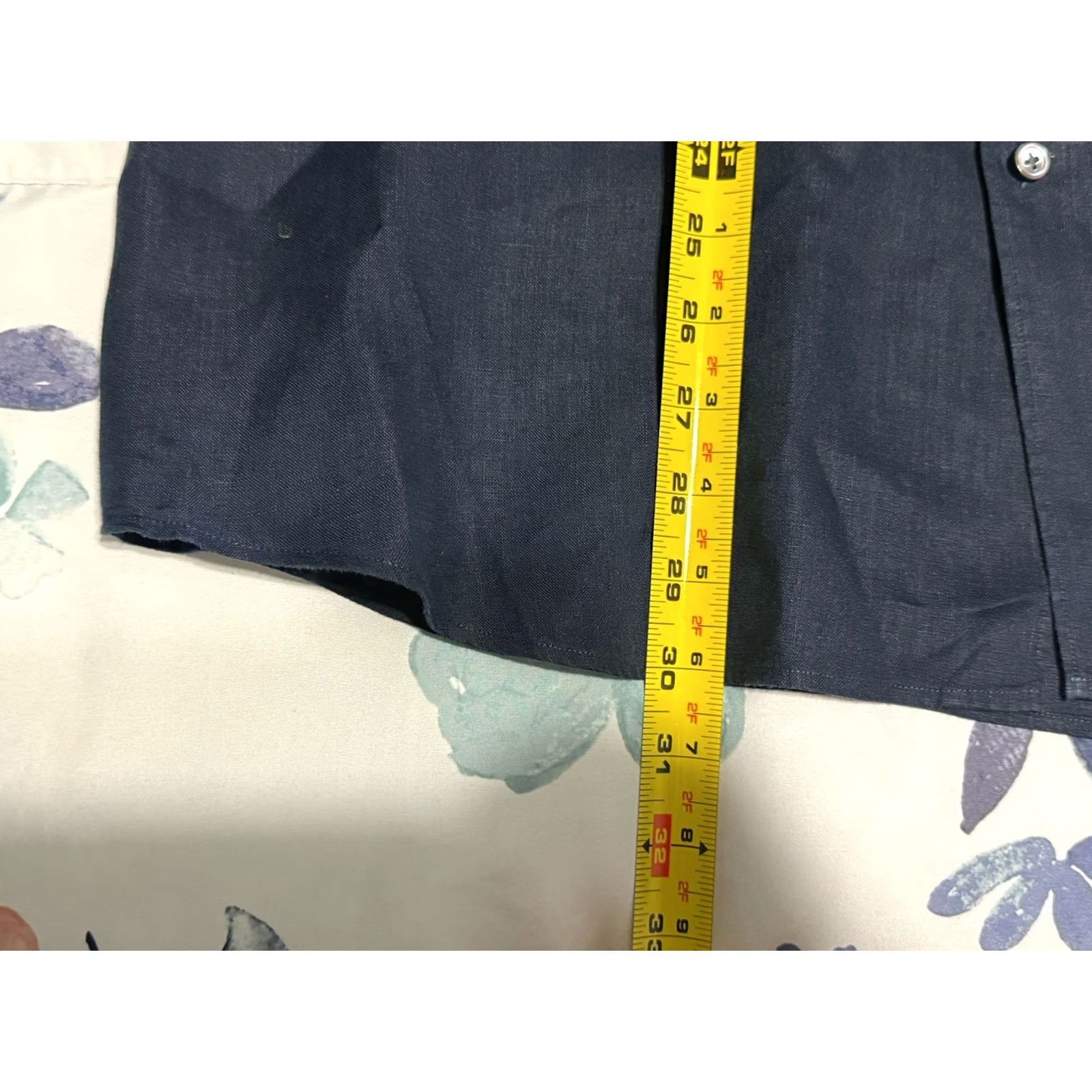 Theory Theory Shirt Mens L Navy 100% Linen Button Down Band Collar Relaxed Long Sleeve Vintage? Size US L / EU 52-54 / 3 - 4 Thumbnail