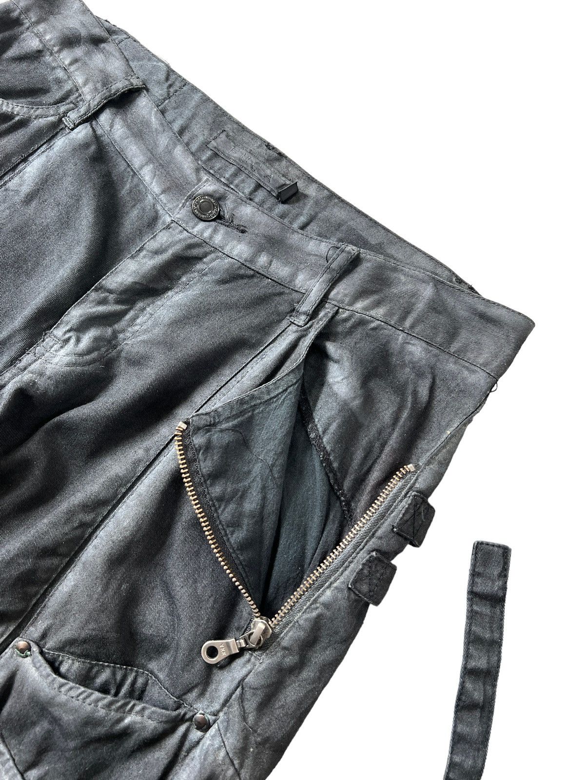 GOSTAR DE FUGA Fuga Black Smoke Bondage Flare Cargo Pants Size US 33 - 5 Thumbnail