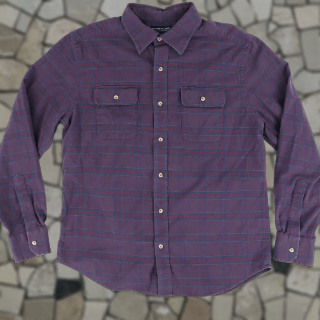 Southern Tide Southern Tide Shirt Gingham Purple Long Sleeve Button Down Men's L Size US L / EU 52-54 / 3 - 1 Thumbnail