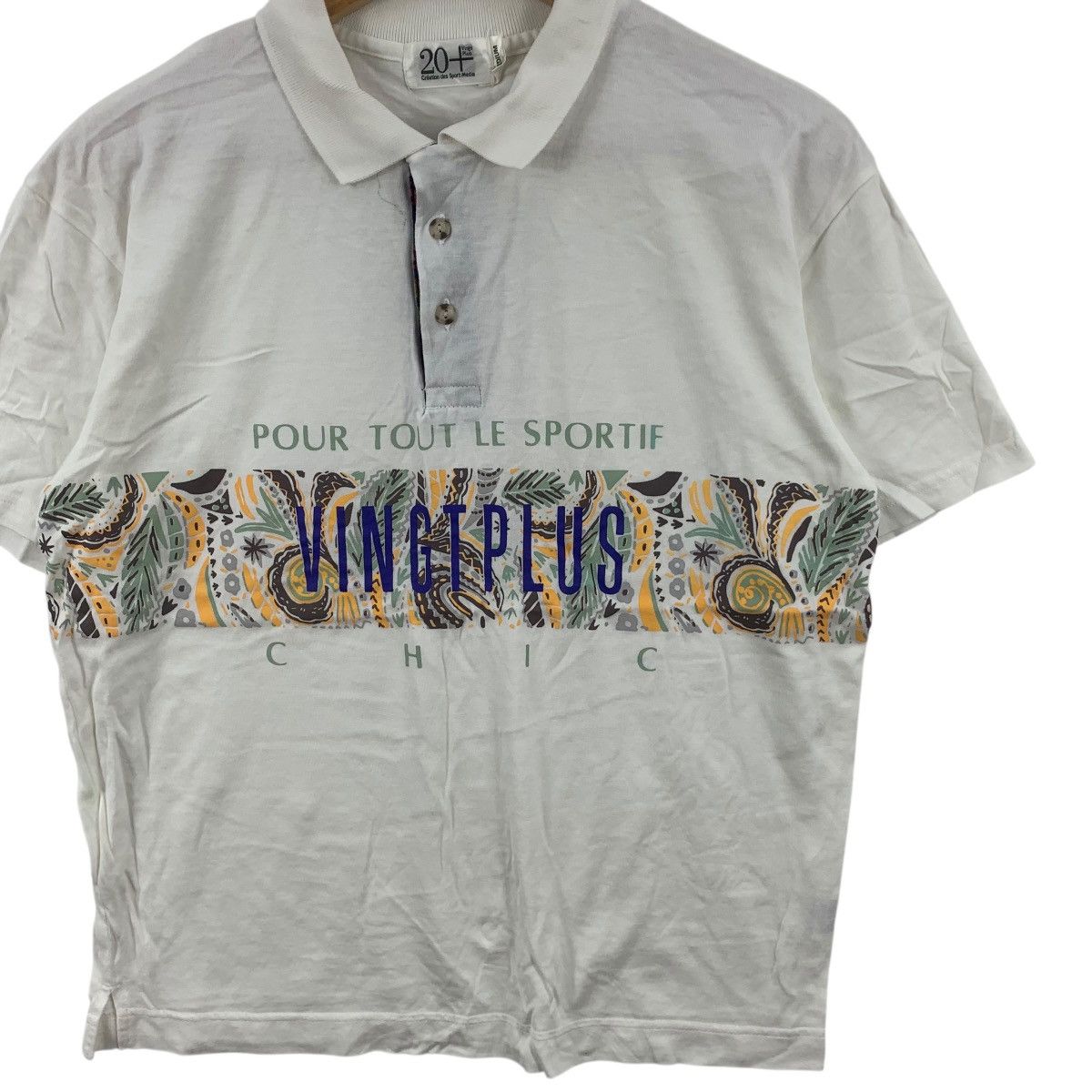 Vintage Vintage VINGT PLUS CREATION Paris Paisley Polo Tee Shirt Size M / US 6-8 / IT 42-44 - 4 Thumbnail