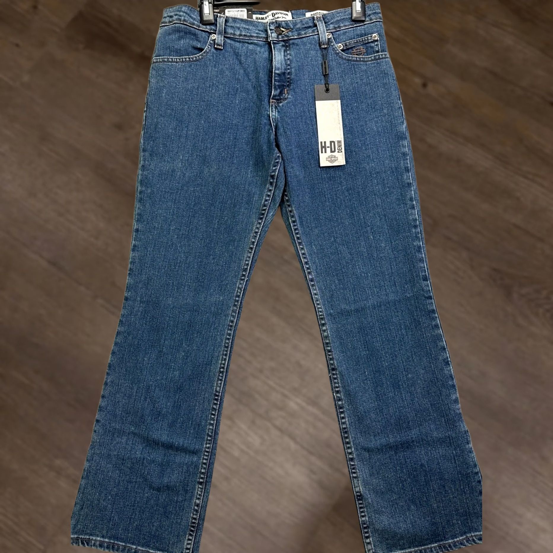 Harley Davidson Harley-Davidson Jeans Women 8 Petite H-D Denim Blue Bootcut Stretch 5 Pocket NEW Jeans Size 30" / US 8 / IT 44 - 1 Thumbnail