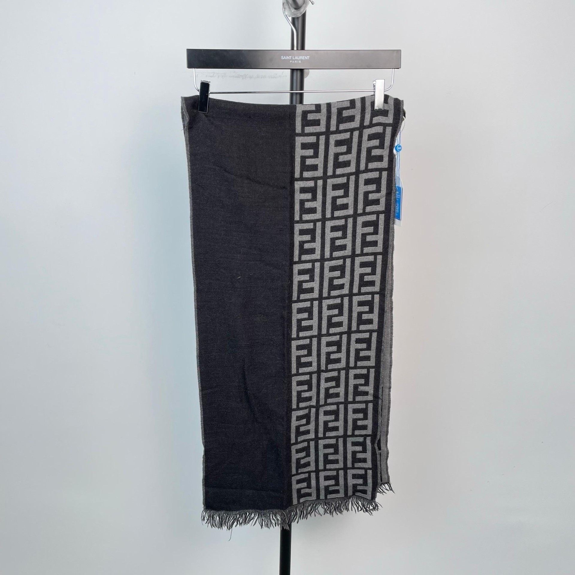 Fendi FENDI Black Gray Gradient Fringe Scarf Size ONE SIZE - 1 Thumbnail