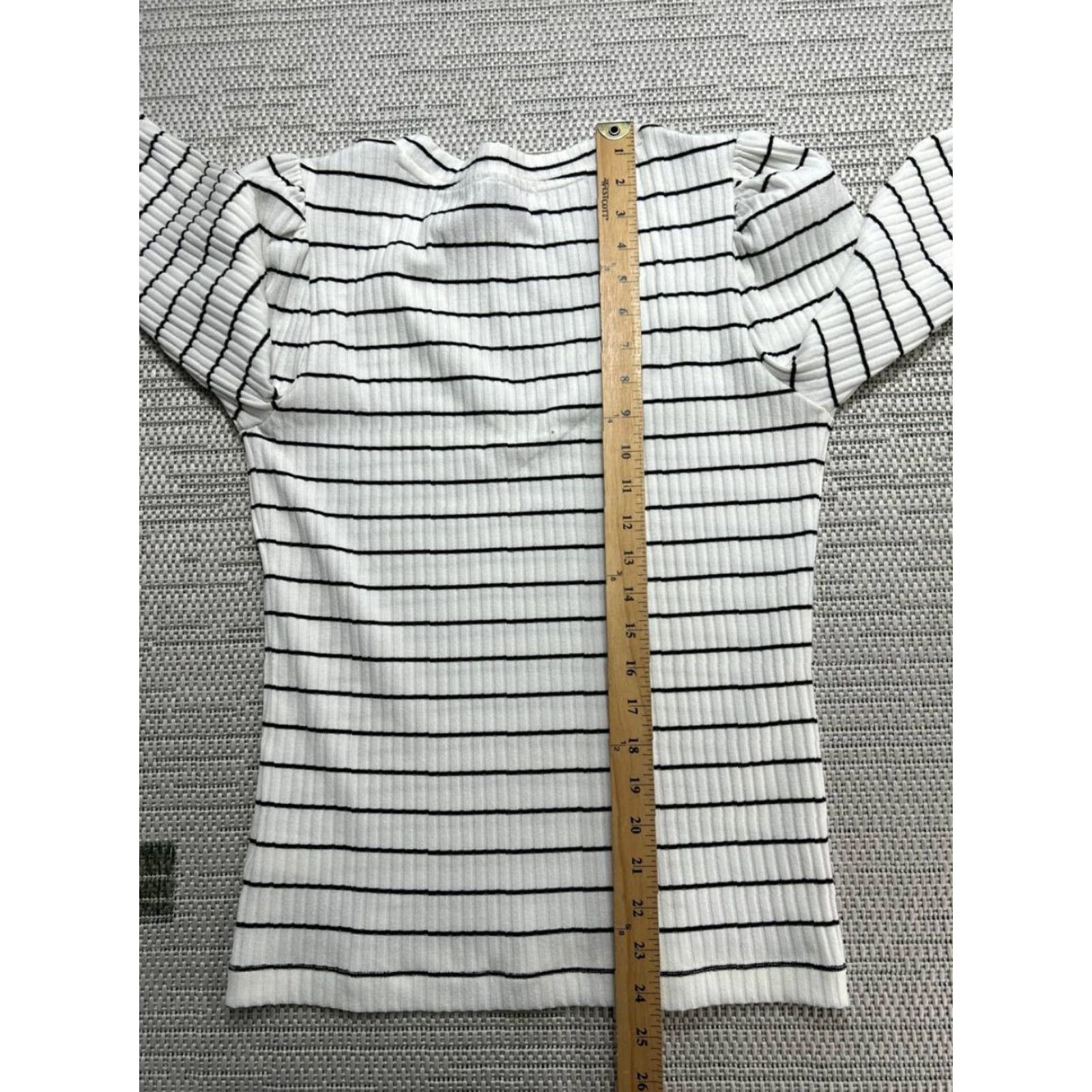 Vintage Evereve Sweater Womens Medium White Black Knit Pullover Size M / US 6-8 / IT 42-44 - 7 Thumbnail