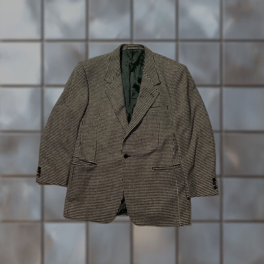 Versace VINTAGE V2 Versace Polka Dot Wool One Button Evening Sportscoat Blazer Jacket Mens 52R 1980s Size 52R - 1 Thumbnail