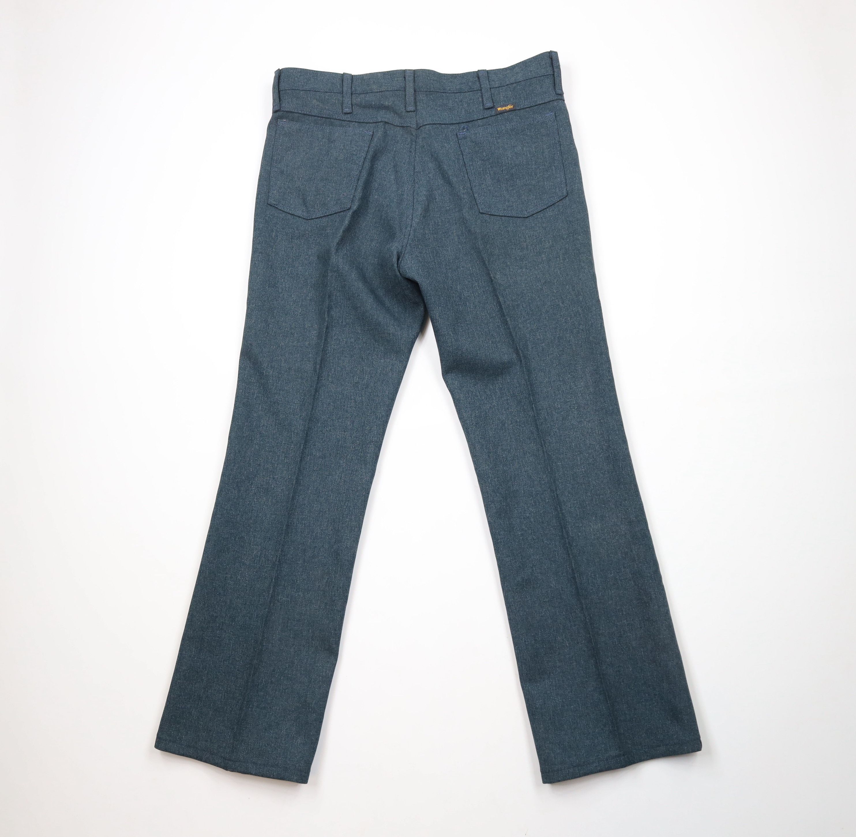 Vintage × Wrangler Vintage 90s Wrangler Flared Knit Chino Pants Blue USA Size US 36 / EU 52 - 9 Thumbnail