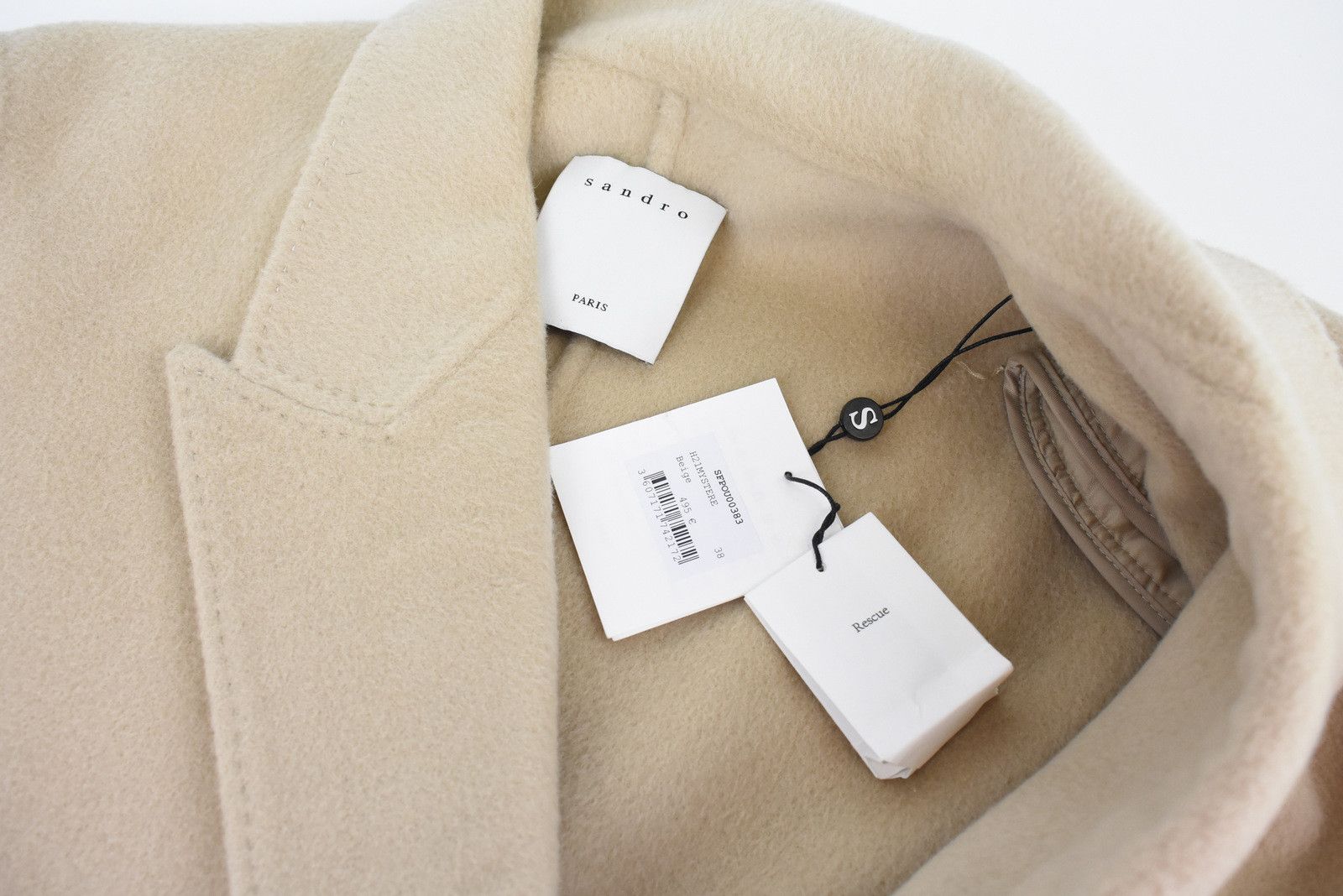 Sandro SANDRO Mystere Coat Womens EU 38 Wool Double Breasted Peak Size M / US 6-8 / IT 42-44 - 6 Thumbnail