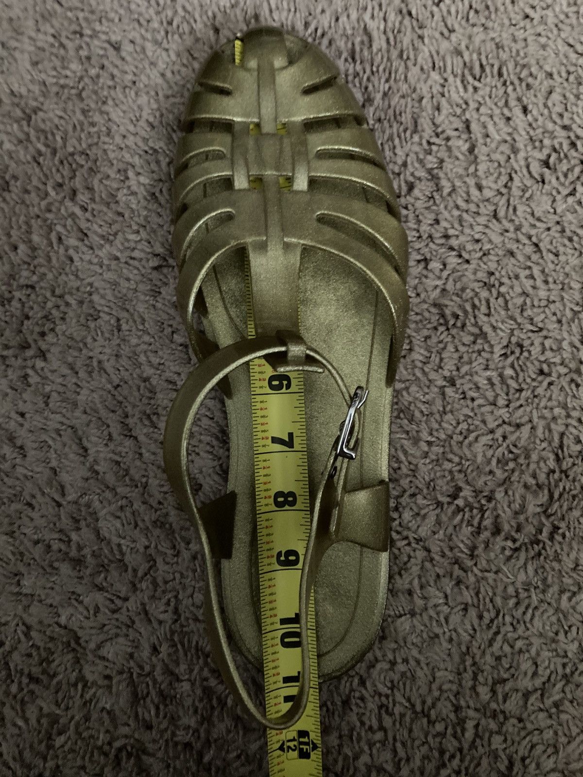 Celine × Hedi Slimane SS20 Celine Hedi Slimane Jelly Sandals 41 Gold Speckle Size US 8 / EU 41 - 7 Thumbnail