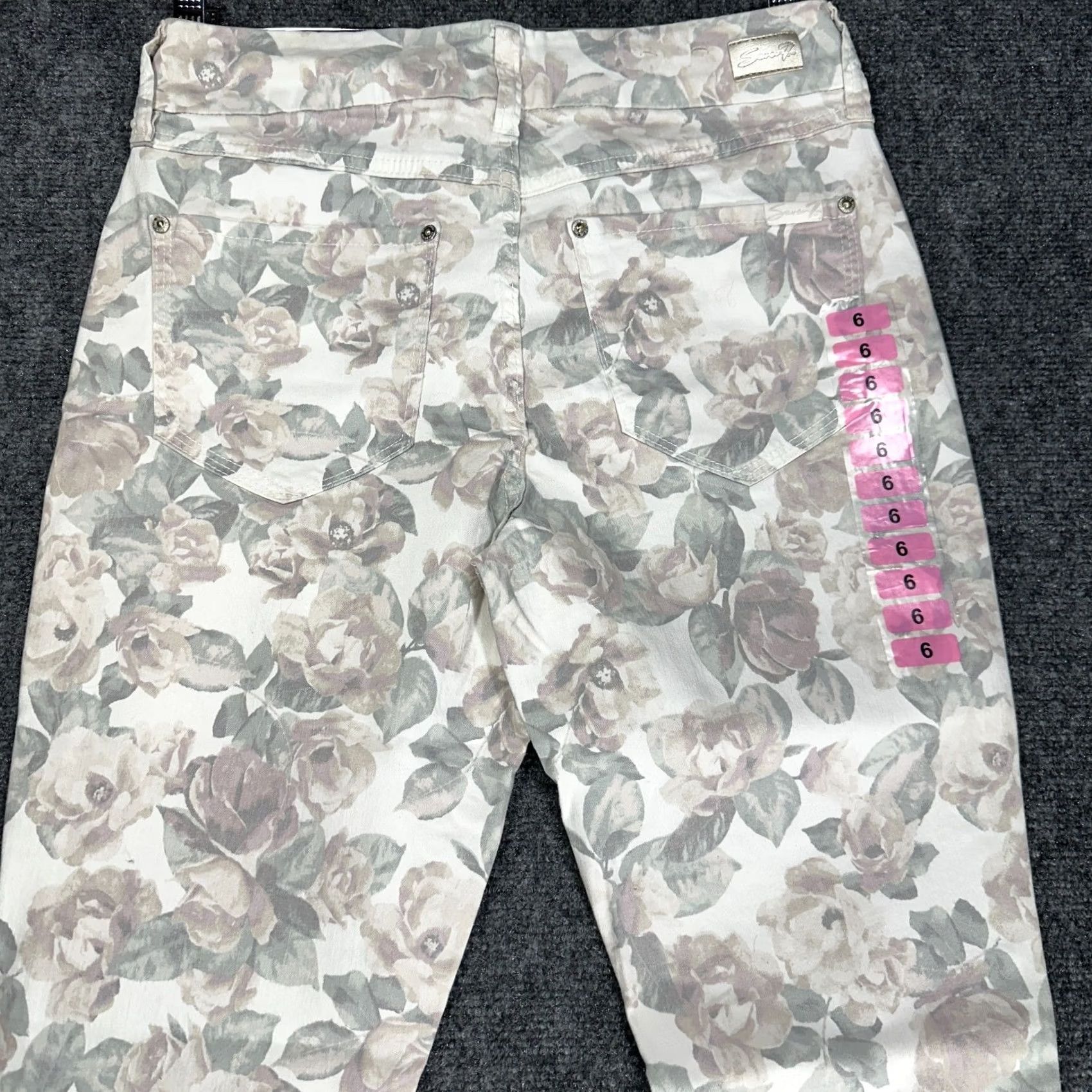 Vintage Seven7 Jeans Womens 6 High Rise Skinny Cotton Stretch Floral Pockets NEW Size 28" / US 6 / IT 42 - 8 Thumbnail