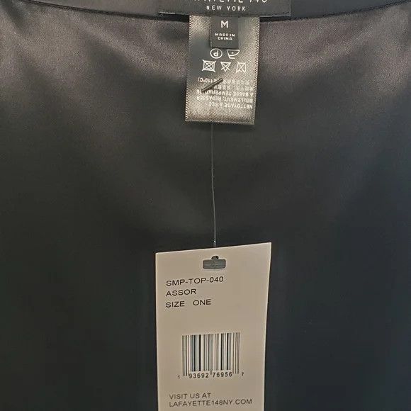 Lafayette 148 LAFAYETTE148 Perla Luxe Black Silk Charmeuse Blouse - (XL) Size XL / US 12-14 / IT 48-50 - 5 Thumbnail
