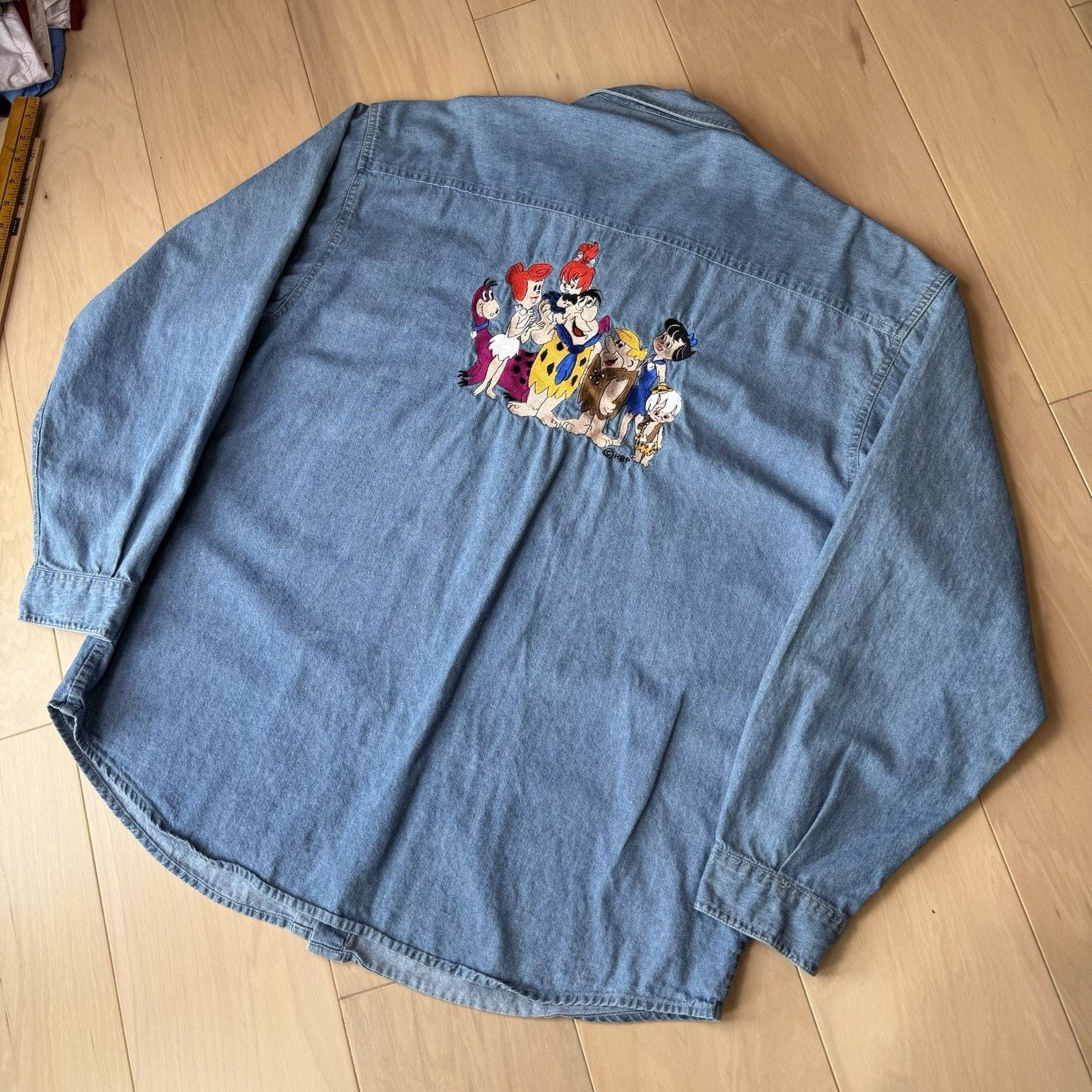 Vintage Vintage Flintstones Shirt Large Blue Long Sleeve Button Up Size US L / EU 52-54 / 3 - 9 Thumbnail
