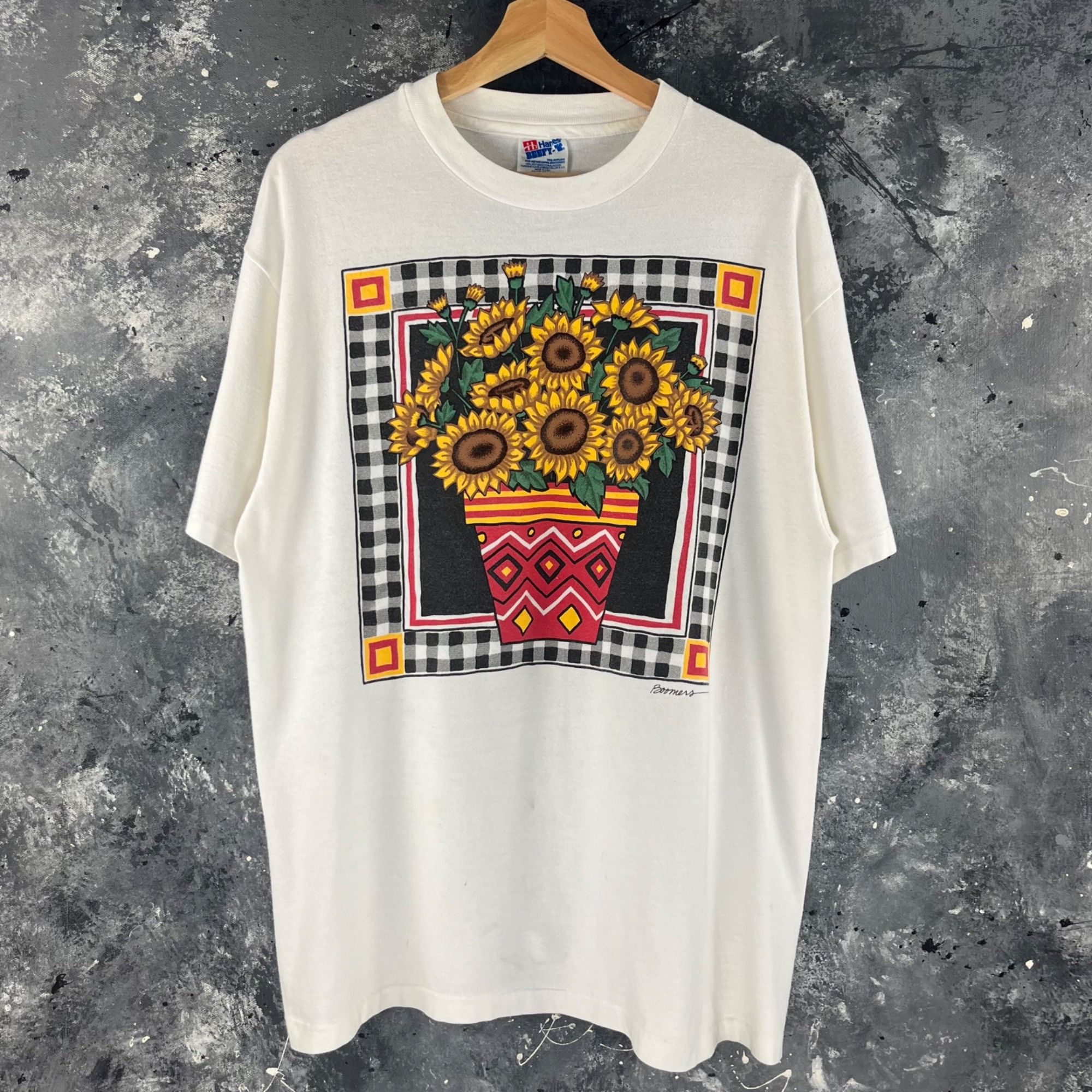 Vintage Vintage 90’s Sunflower pot shirt Size US L / EU 52-54 / 3 - 1 Thumbnail