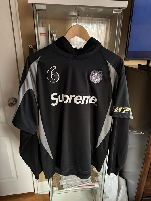 Supreme Supreme Black Hooded Soccer Jersey | Grailed