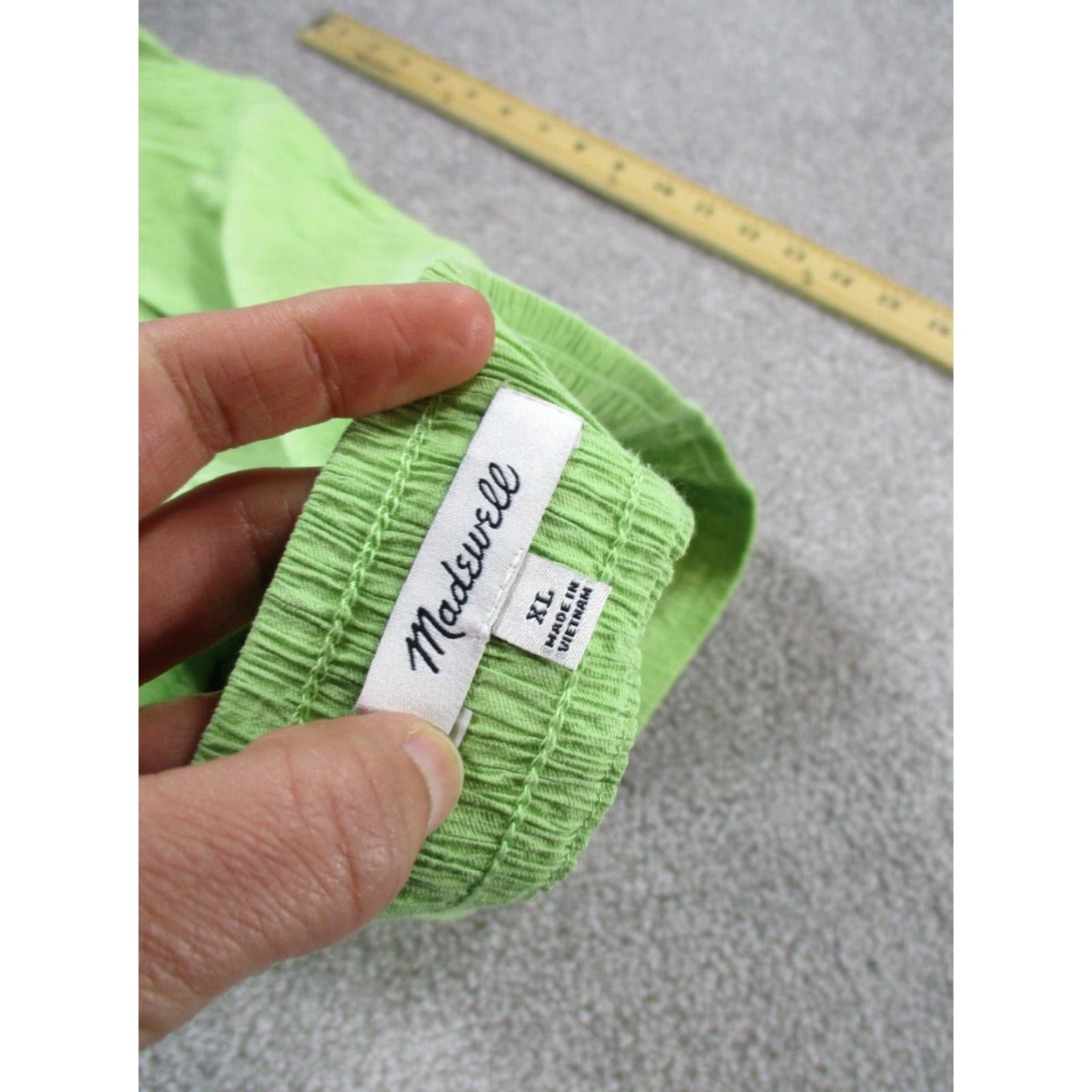 Madewell Madewell Pants Womens 2XL Crinkled Crepe Straight Leg Crop Green Size 40" / US 18 - 7 Thumbnail