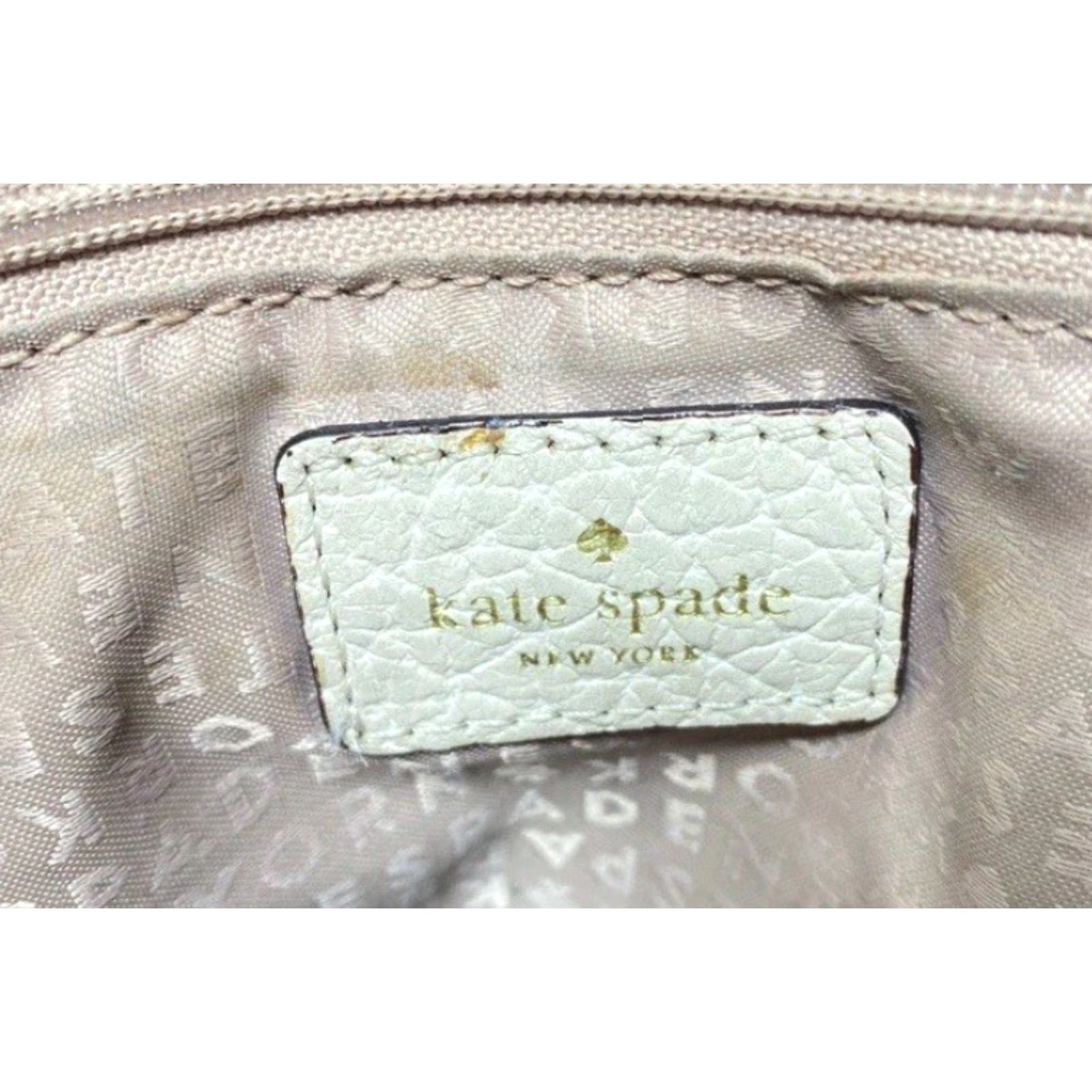 Vintage VINTAGE Kate Spade N.Y. Tallulah Everett Leather Shoulder Strap Hand Bag Purse Women Beige Leather Shoulder Bag Kate Tallulah Everett Womens Size ONE SIZE - 5 Thumbnail