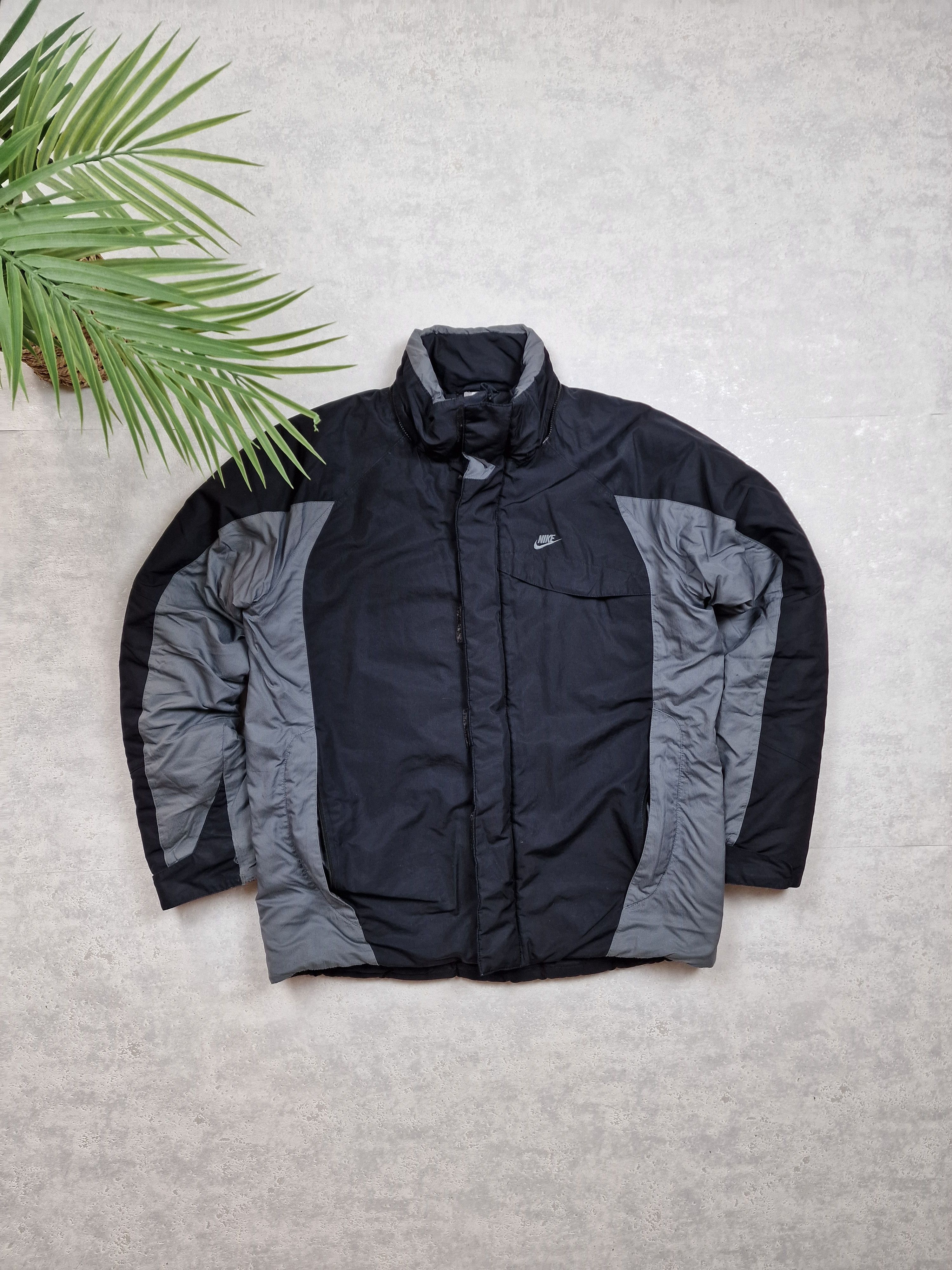 00s euro nike tech black down jacket y2k