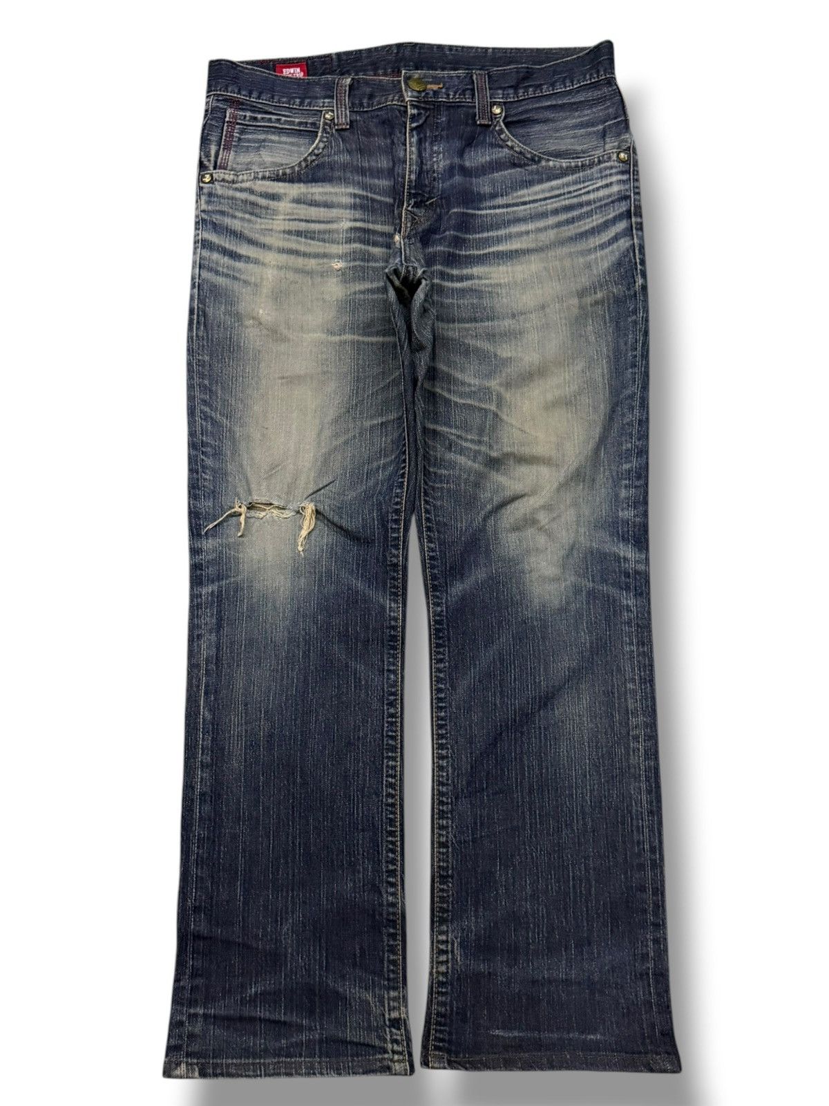 Edwin Vintage Edwin Blue Trip Japan Denim Jeans | Vintage Fade W35 Size US 35 - 2 Thumbnail
