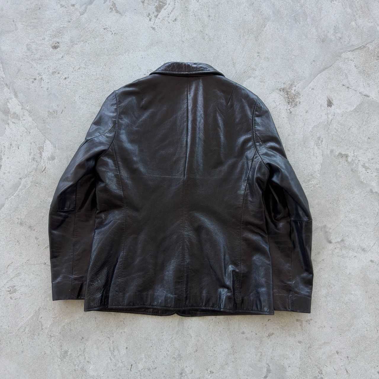 Gap Vintage GAP Black Leather Blazer Jacket 90s Minimalist Y2K Size L / US 10 / IT 46 - 2 Thumbnail