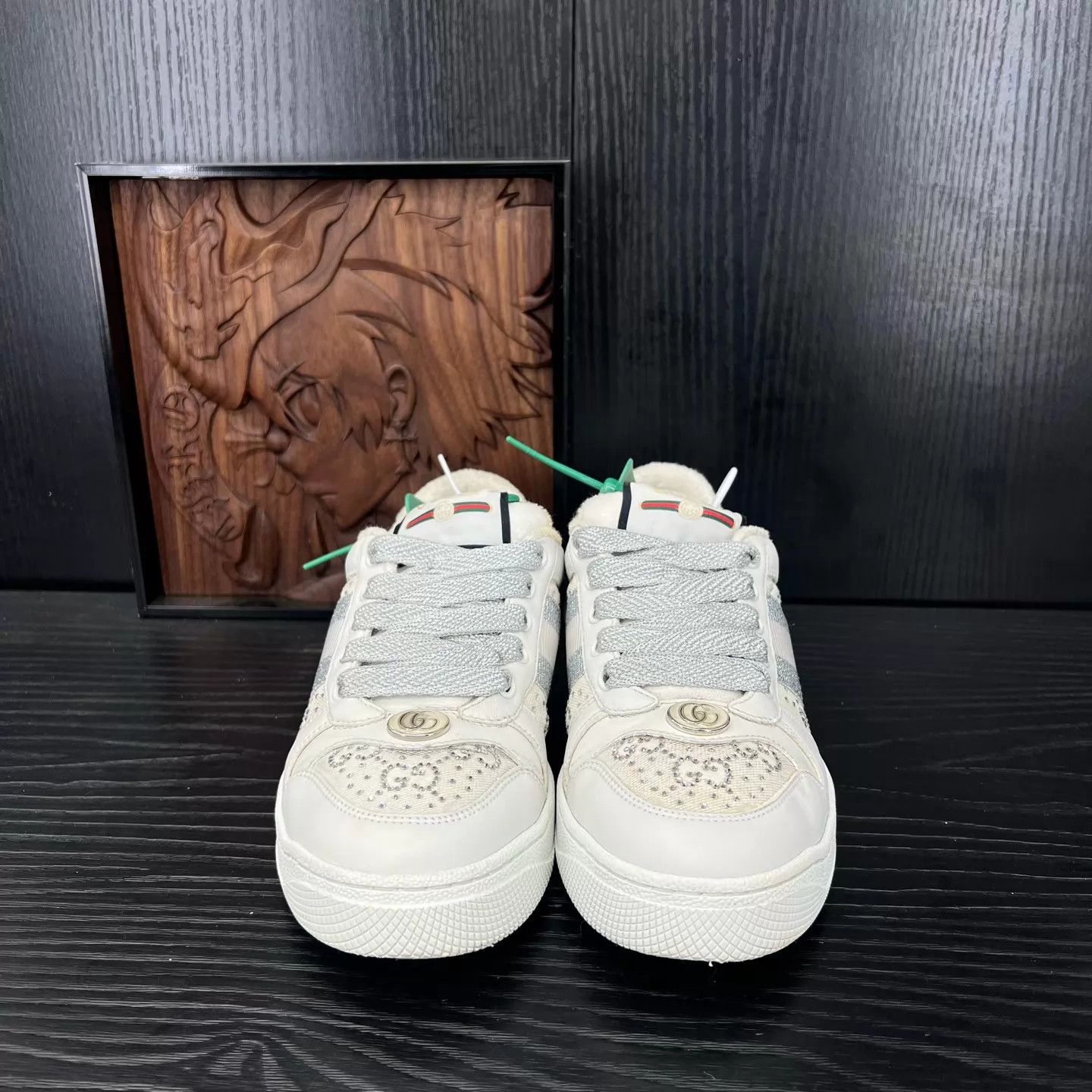 Gucci Gucci Rhyton women's White/Gray Crystal Size 35 Size US 4.5 / IT 34.5 - 4 Thumbnail