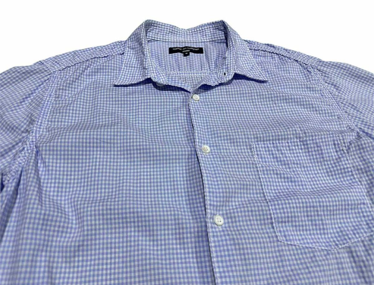 Comme des Garcons Homme 🔥Archived 2003 Vintage CDG Homme Check Shirt Wrinkled Stitch Size US M / EU 48-50 / 2 - 2 Thumbnail