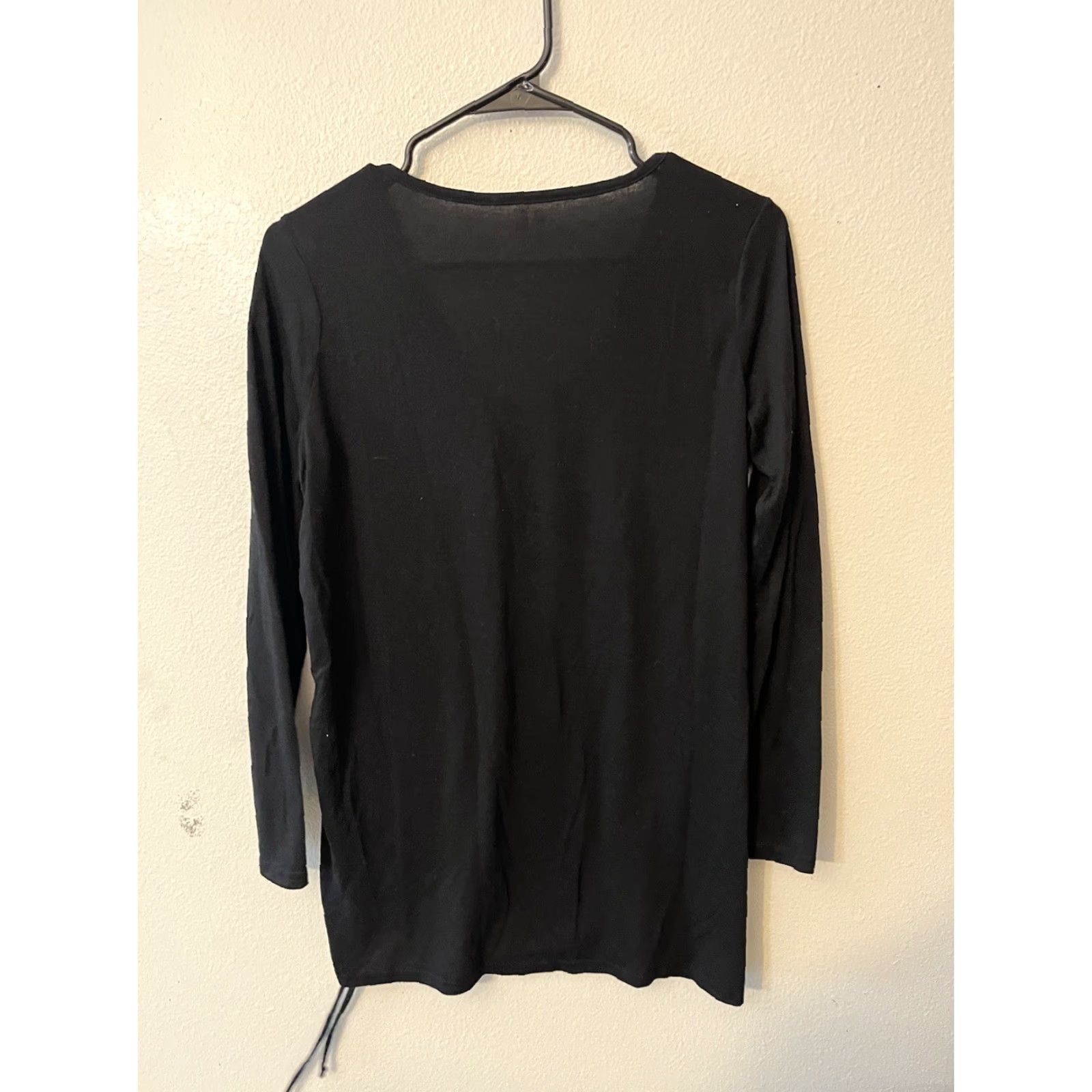 Vintage GapFit T-Shirt Women M Black Long Sleeve Solid Logo V Neck Casual Slim All Seasons Size M / US 6-8 / IT 42-44 - 3 Thumbnail