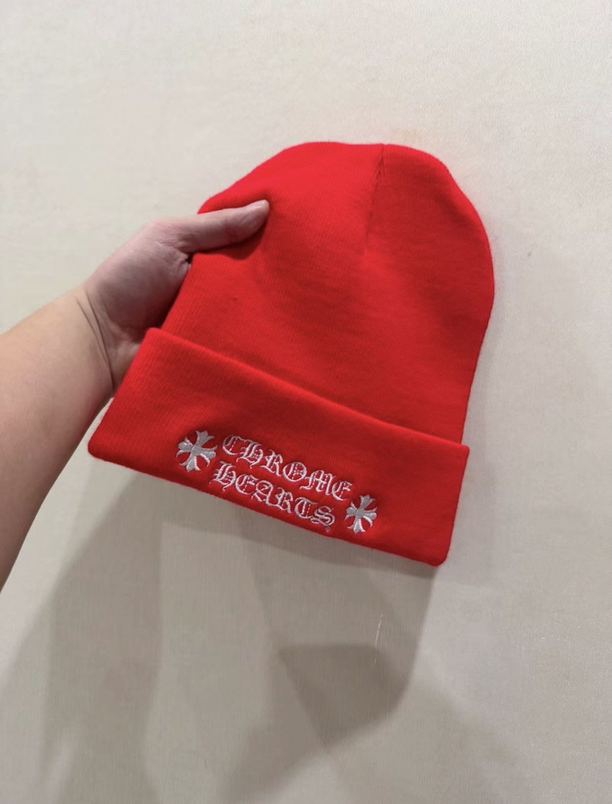 Chrome Hearts Chrome Hearts Red Beanie Size ONE SIZE - 1 Thumbnail