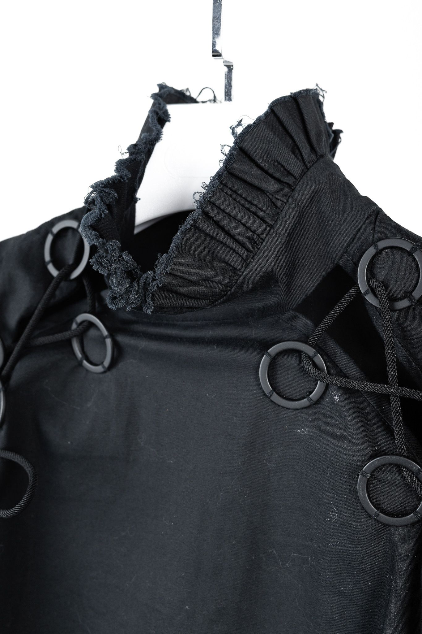 ELLERY Ellery Rail Road Black Cotton Oversized Lace-Up Shirt Size S / US 4 / IT 40 - 4 Thumbnail