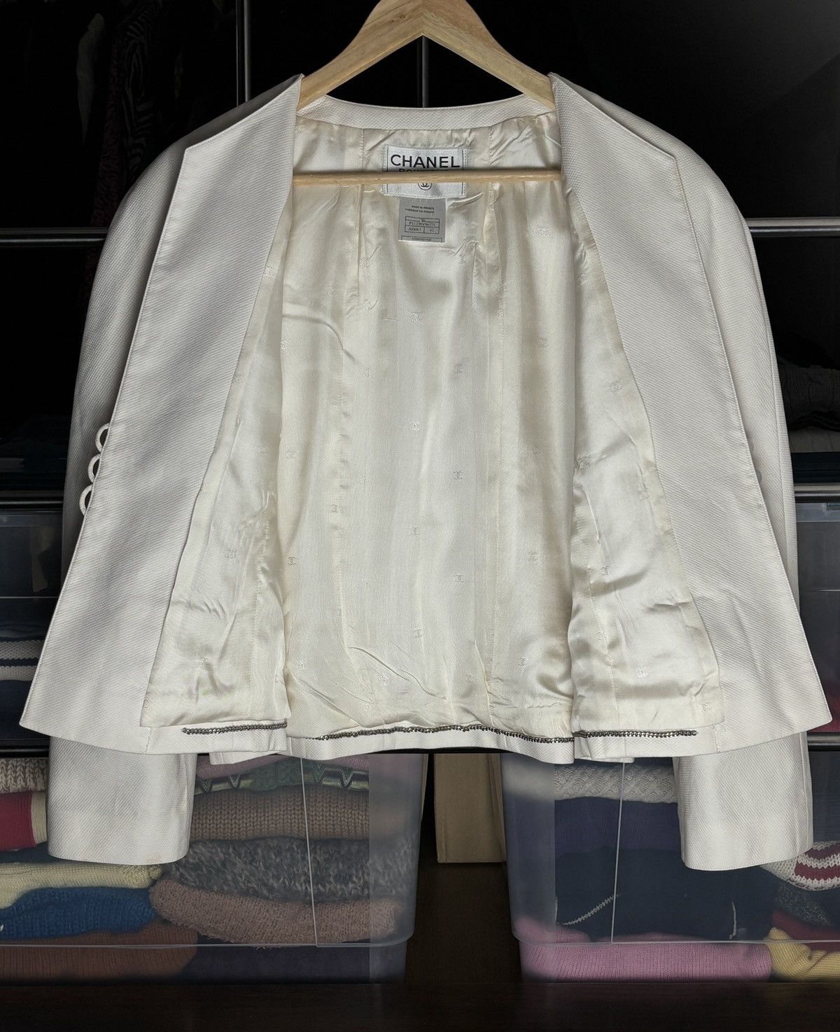 Chanel 90s Chanel Blazer Archive Cotton Silk Vintage Jacket Size M / US 6-8 / IT 42-44 - 4 Thumbnail