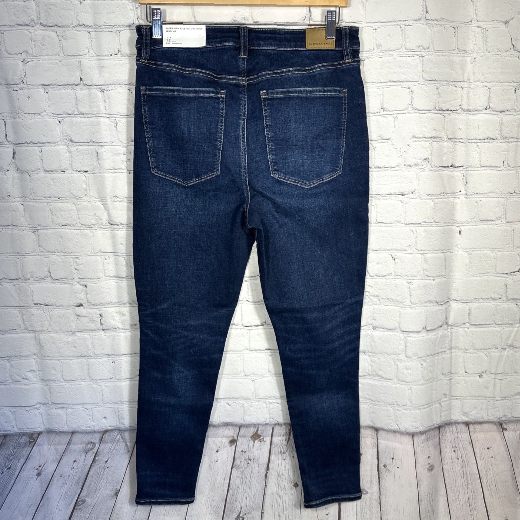 American Eagle Outfitters American Eagle Super High-Rise Jegging Shirt Jeans Womens 12 31 in Blue Denim Stretch Slim Regular New Size 34" / US 12 / IT 48 - 5 Thumbnail