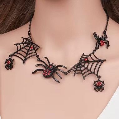Other Gothic Halloween rhinestone spider necklace Size ONE SIZE - 2 Thumbnail