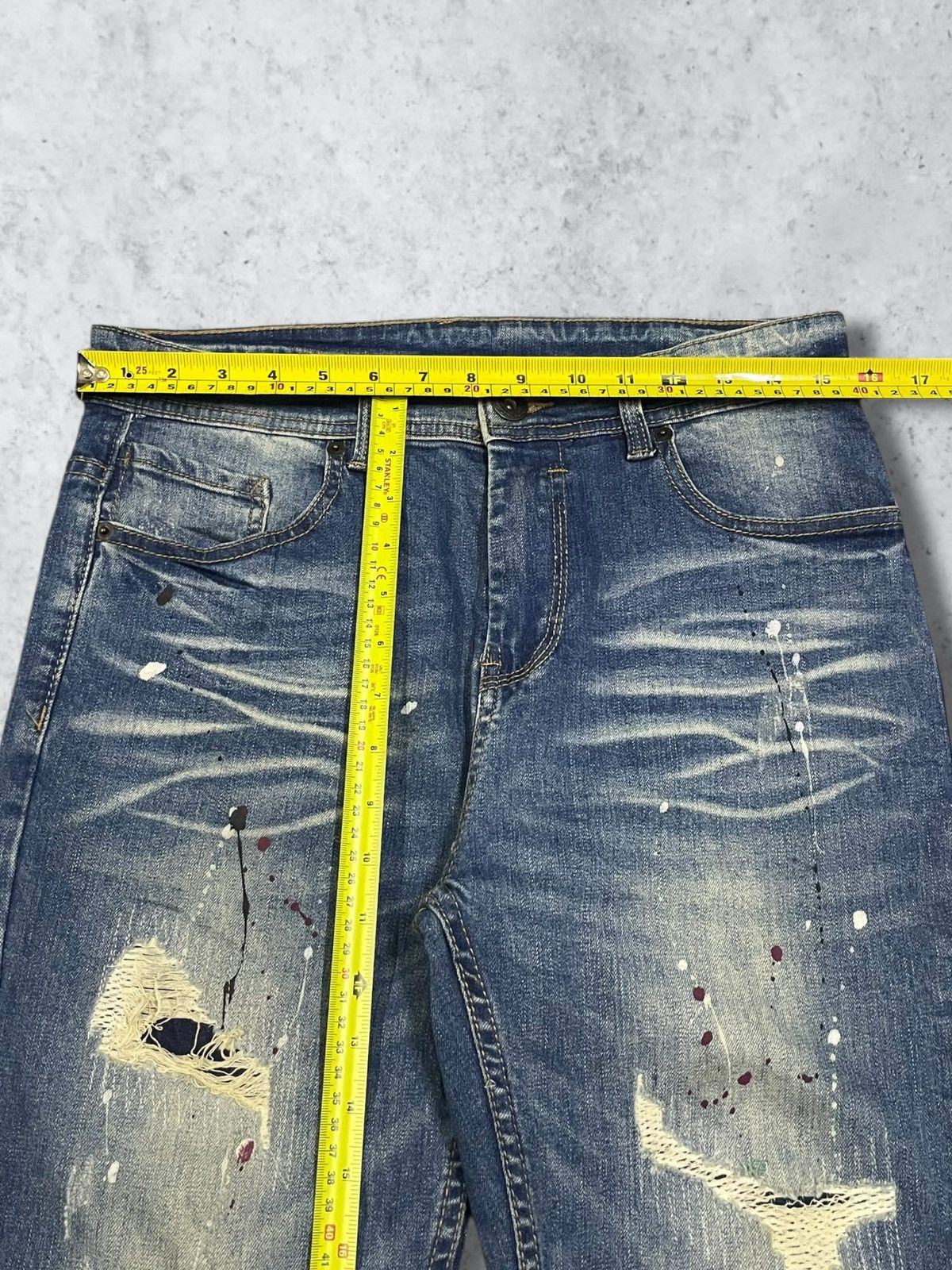 Amiri Vintage Japanese Paint Splat Sashiko Patch High Rise Jeans Size 30" / US 8 / IT 44 - 12 Thumbnail