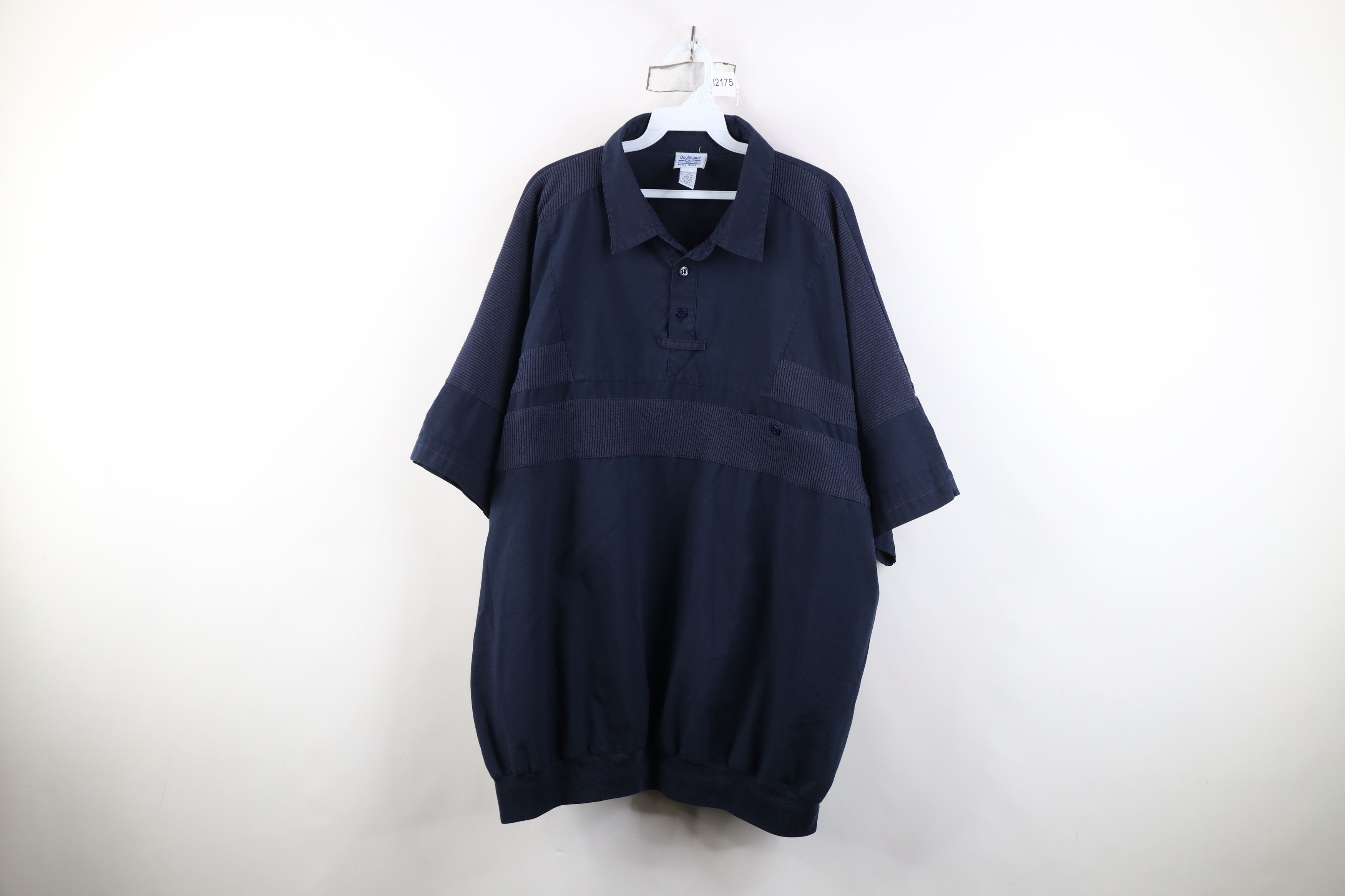 Vintage Vintage 90s Streetwear Pullover Polo Shirt Navy Blue Size US XXL / EU 58 / 5 - 1 Thumbnail
