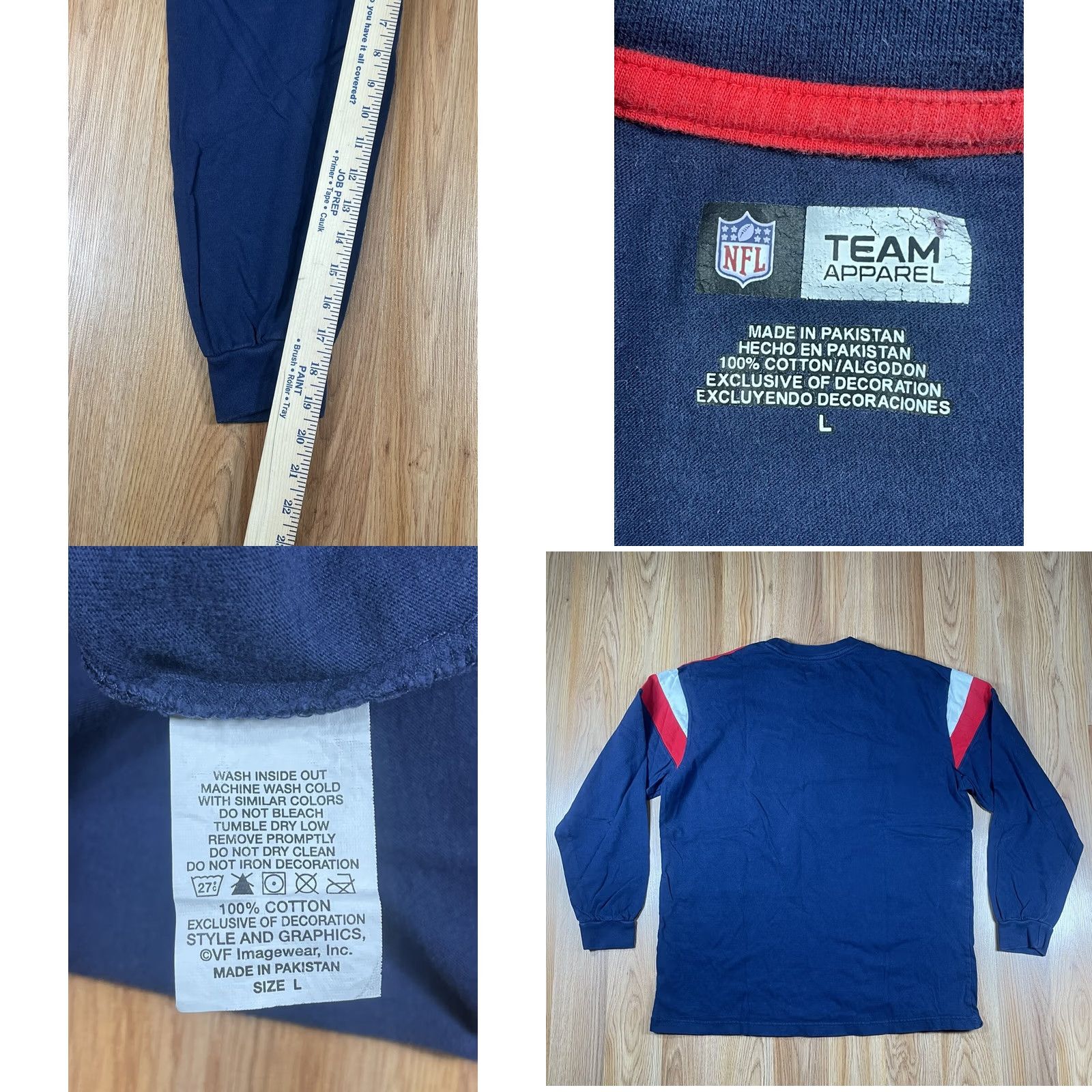 NFL New England Patriots NFL Team Apparel Long Sleeve Crew Neck T Shirt Mens L Blue Size US L / EU 52-54 / 3 - 8 Thumbnail