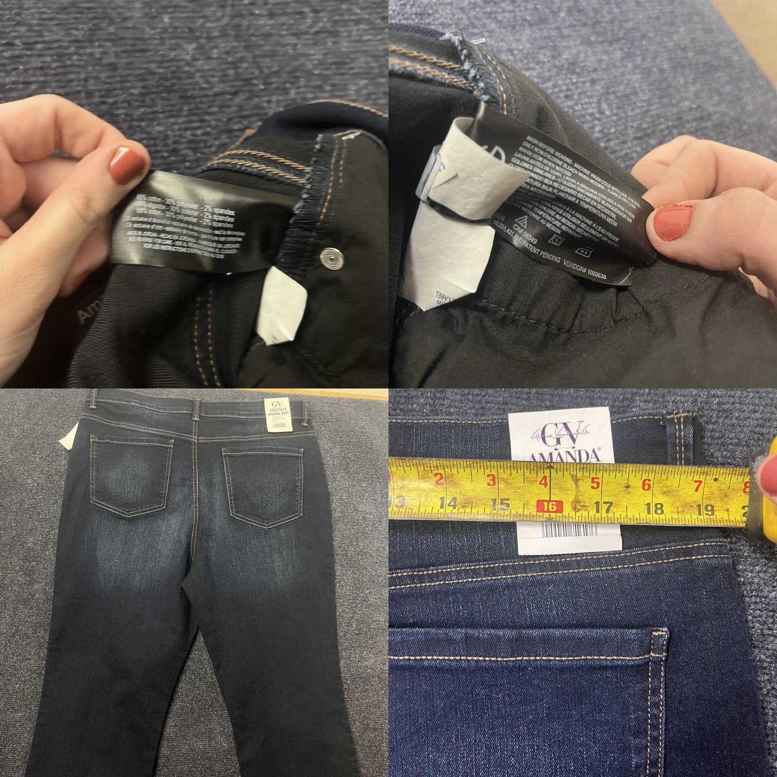 Gloria Vanderbilt Gloria Vanderbilt Amanda Jeans Womens 18 Dark Bootcut Slimming Stretch Denim Jeans Size 40" / US 18 - 8 Thumbnail