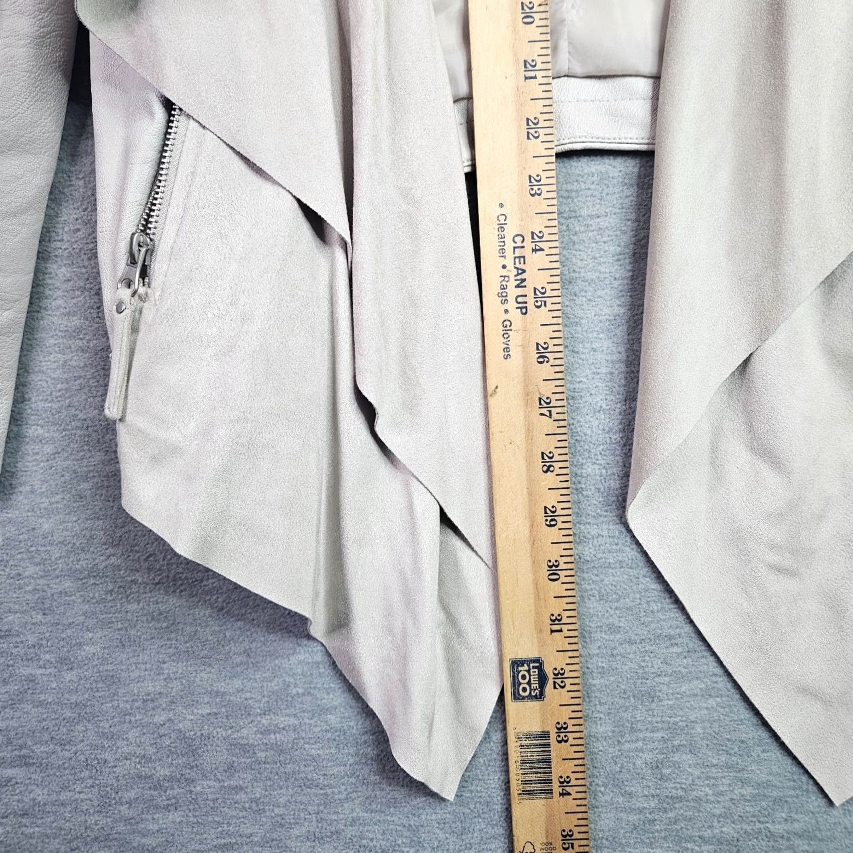 Blanc Noir BNCI by Blanc Noir Faux Leather Draped Moto Jacket Women’s XL Jacket Beige Regular Size XL / US 12-14 / IT 48-50 - 4 Thumbnail